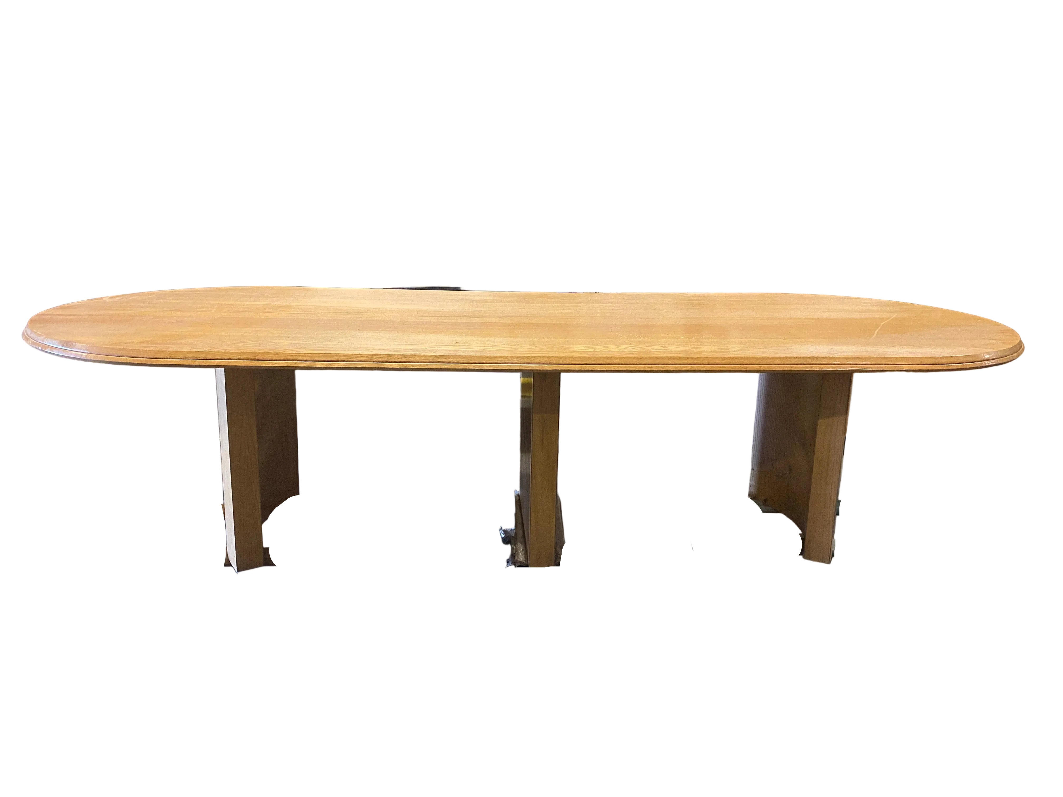 Light Oak Laminate With Rounded Corners Conference Table