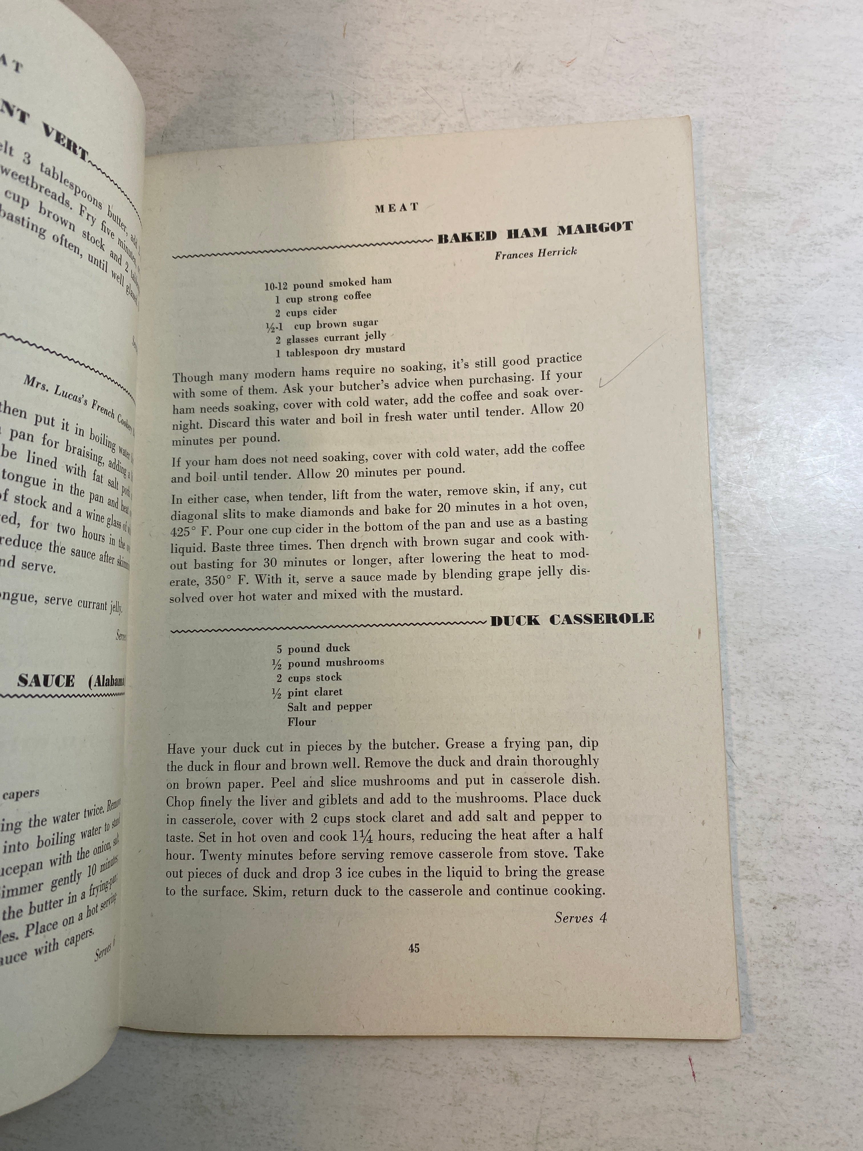 Pot Luck Cook Book New York City Women's Council SC 1942