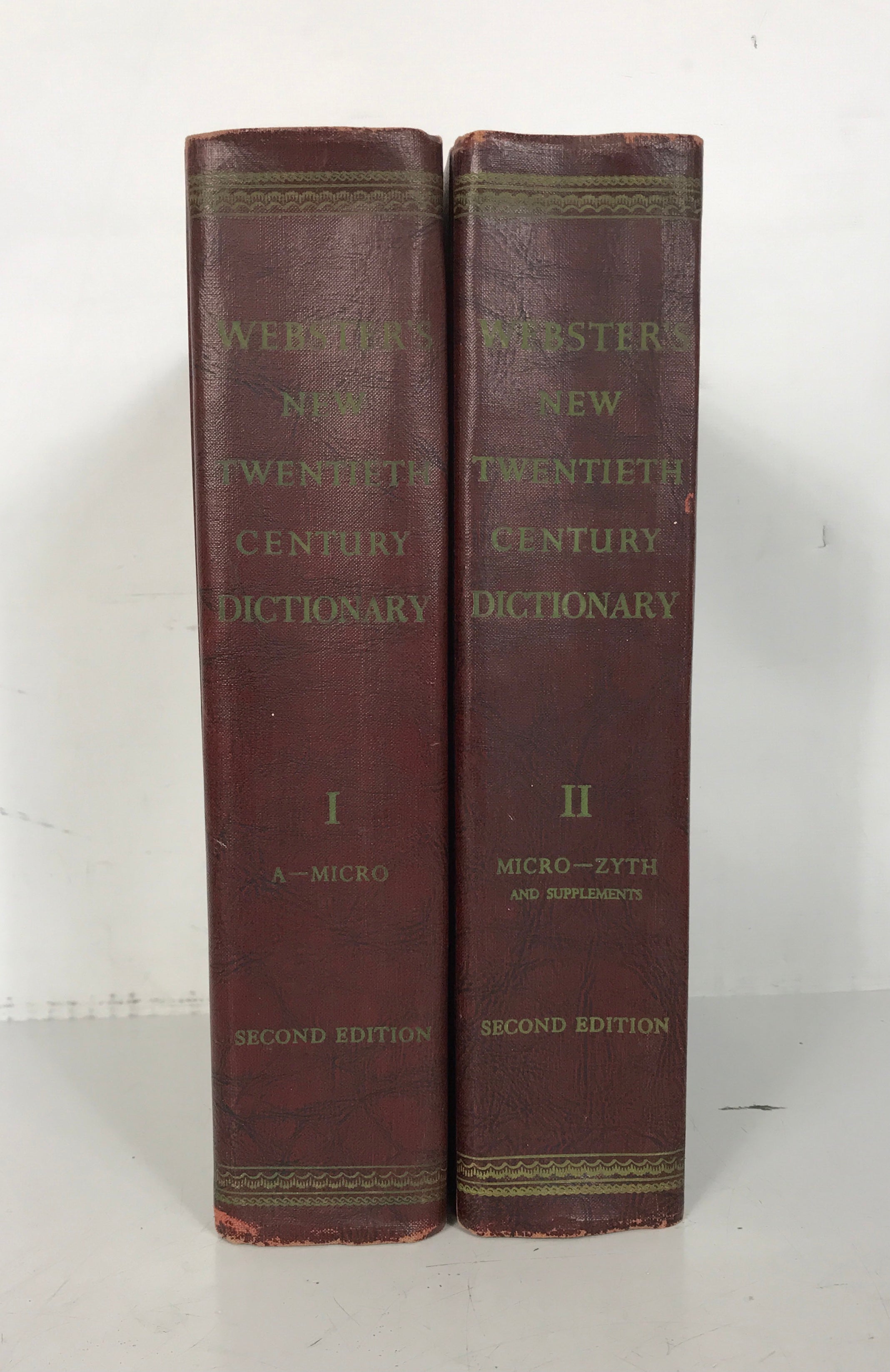 2 Vol Set: Webster's New 20th Century Dictionary Unabridged 2nd Ed 1959 HC