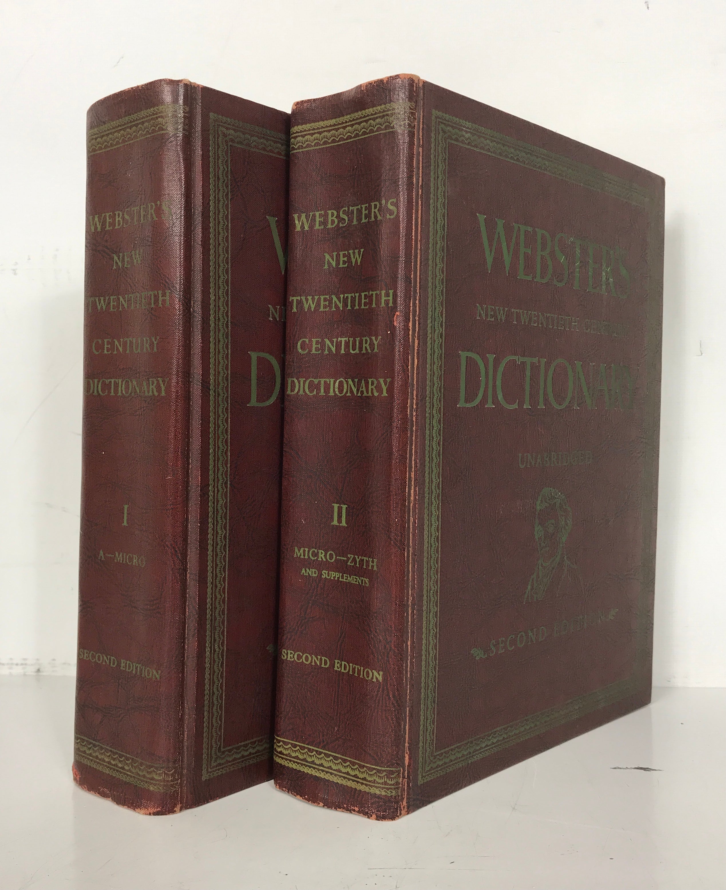 2 Vol Set: Webster's New 20th Century Dictionary Unabridged 2nd Ed 1959 HC