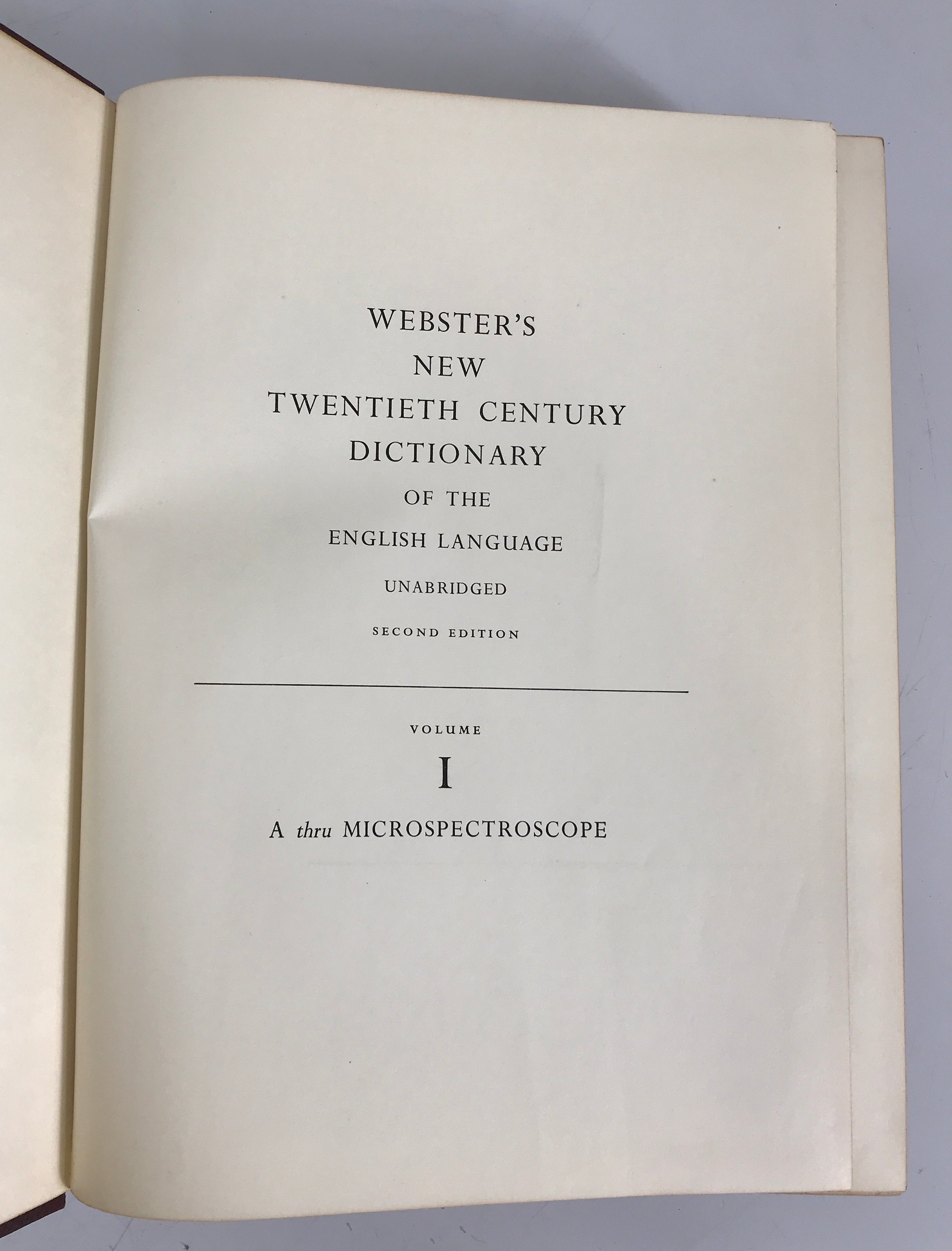 2 Vol Set: Webster's New 20th Century Dictionary Unabridged 2nd Ed 1959 HC