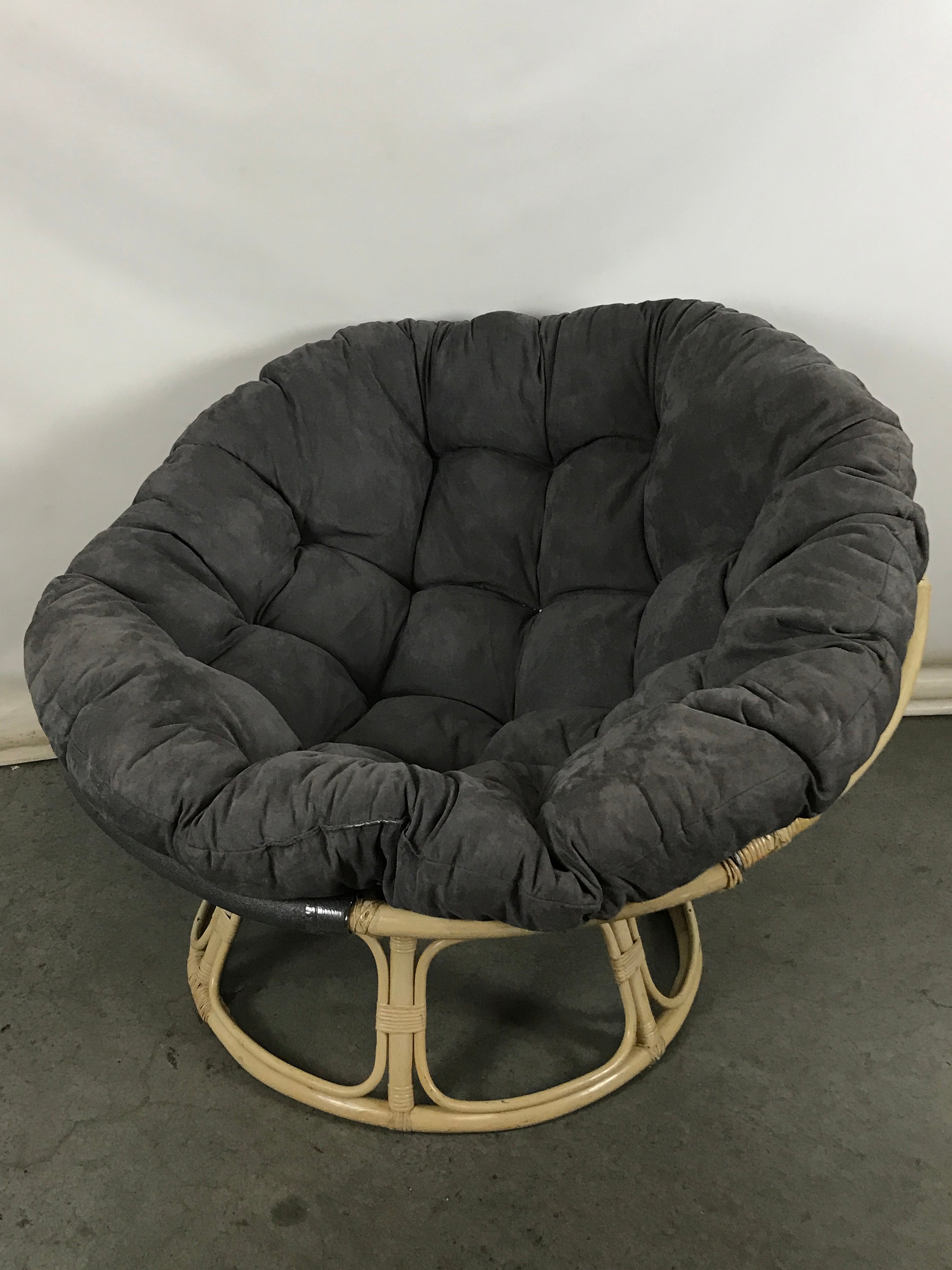 Light Beige Wood Rattan Papasan Chair – MSU Surplus Store