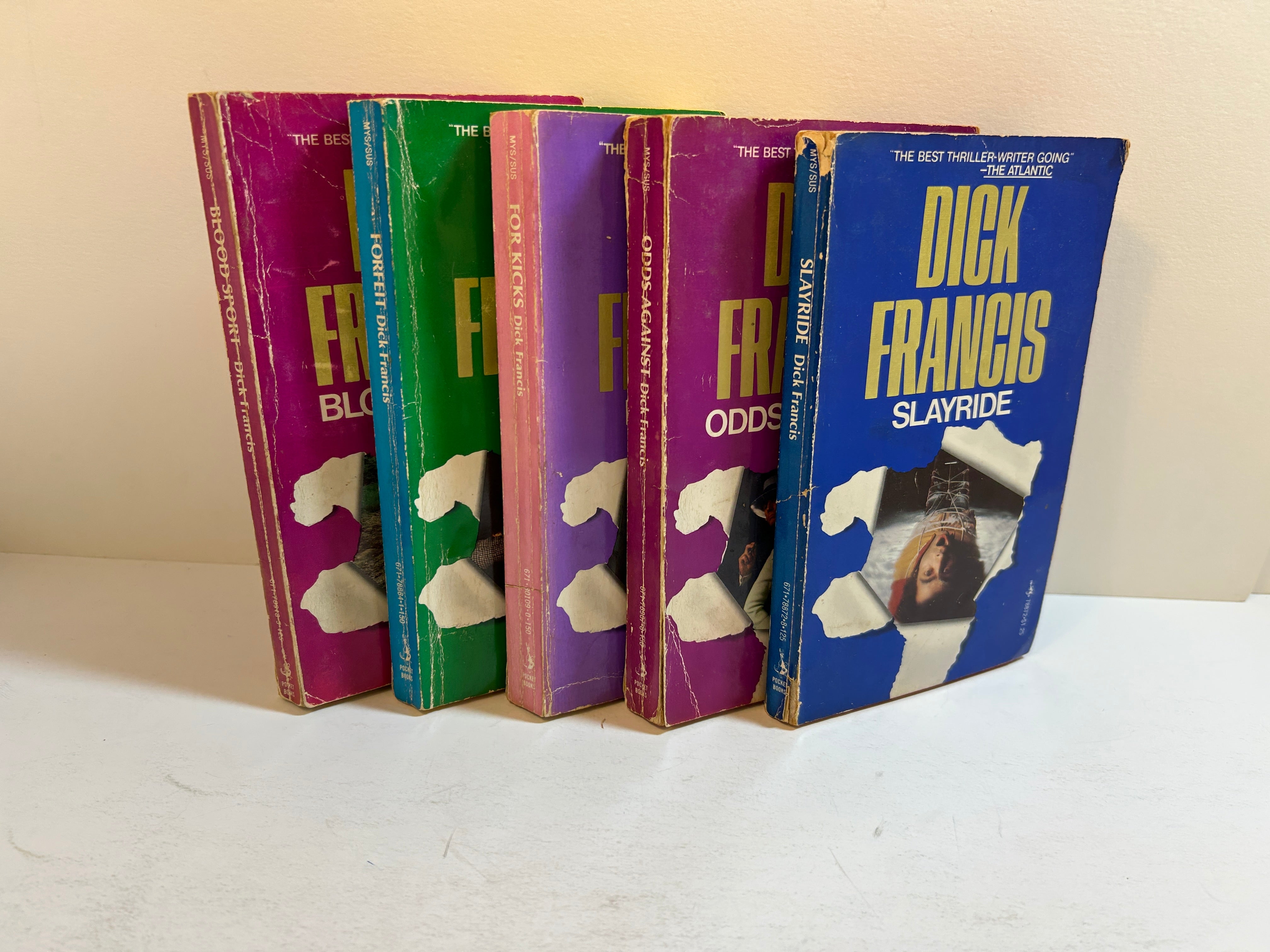5 Dick Francis Mysteries Slayride/For Kicks/Bloodsport/Forfeit/Odds Against PB