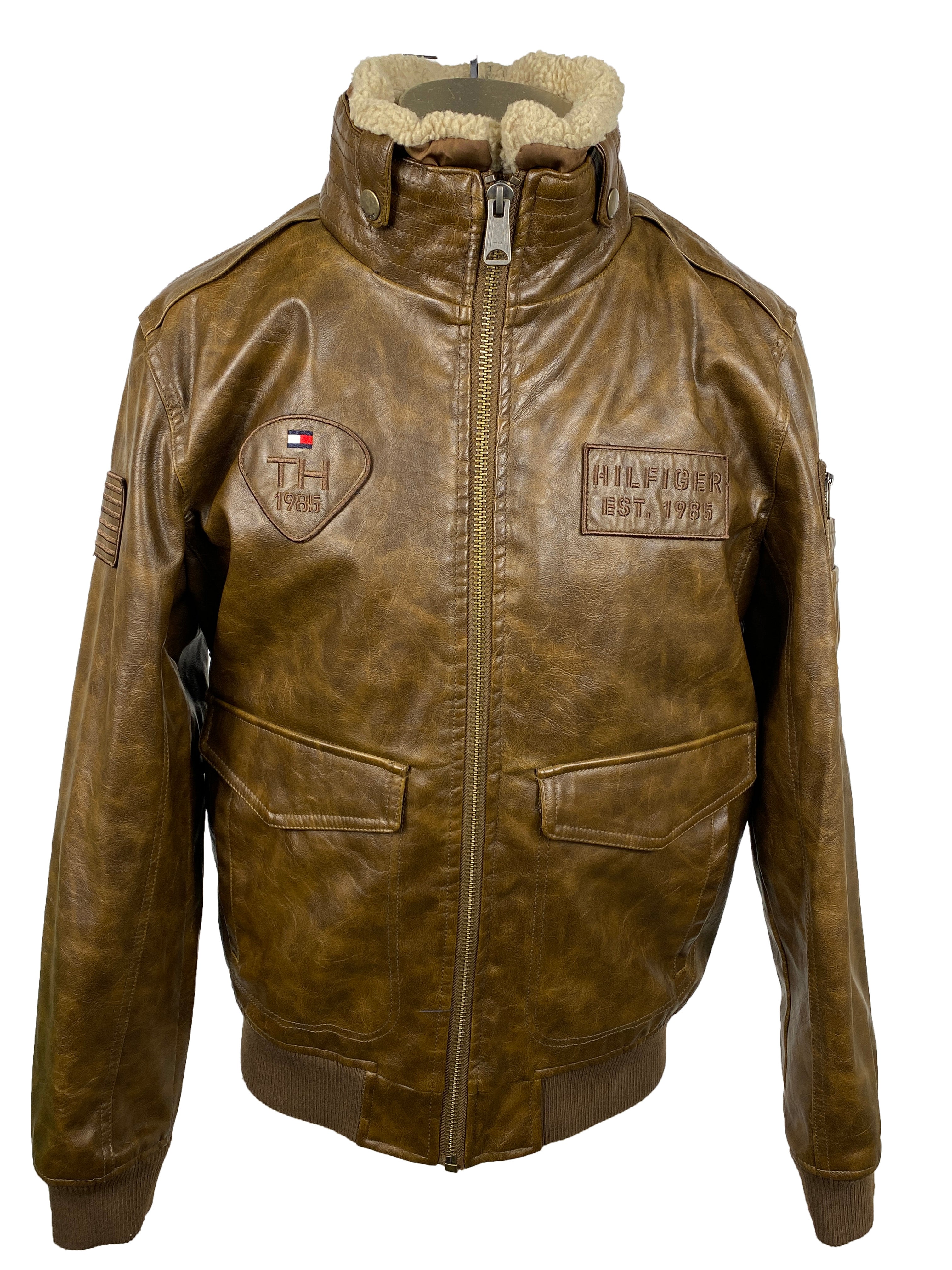 Tommy Hilfiger Faux Leather Top Gun Aviator Jacket Men's Size M