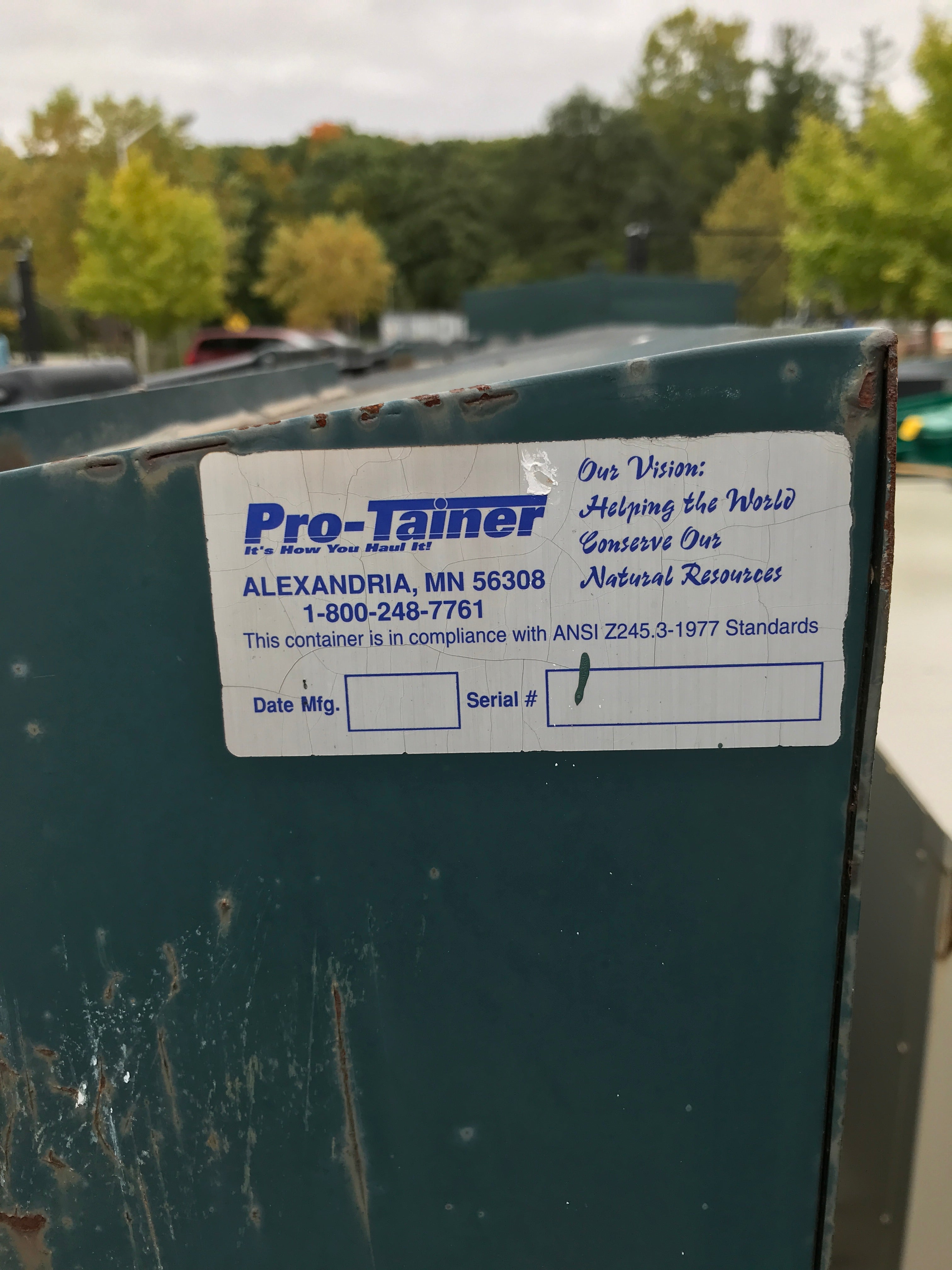 Pro-Tainer Green 4-Compartment Metal Recycling Bin