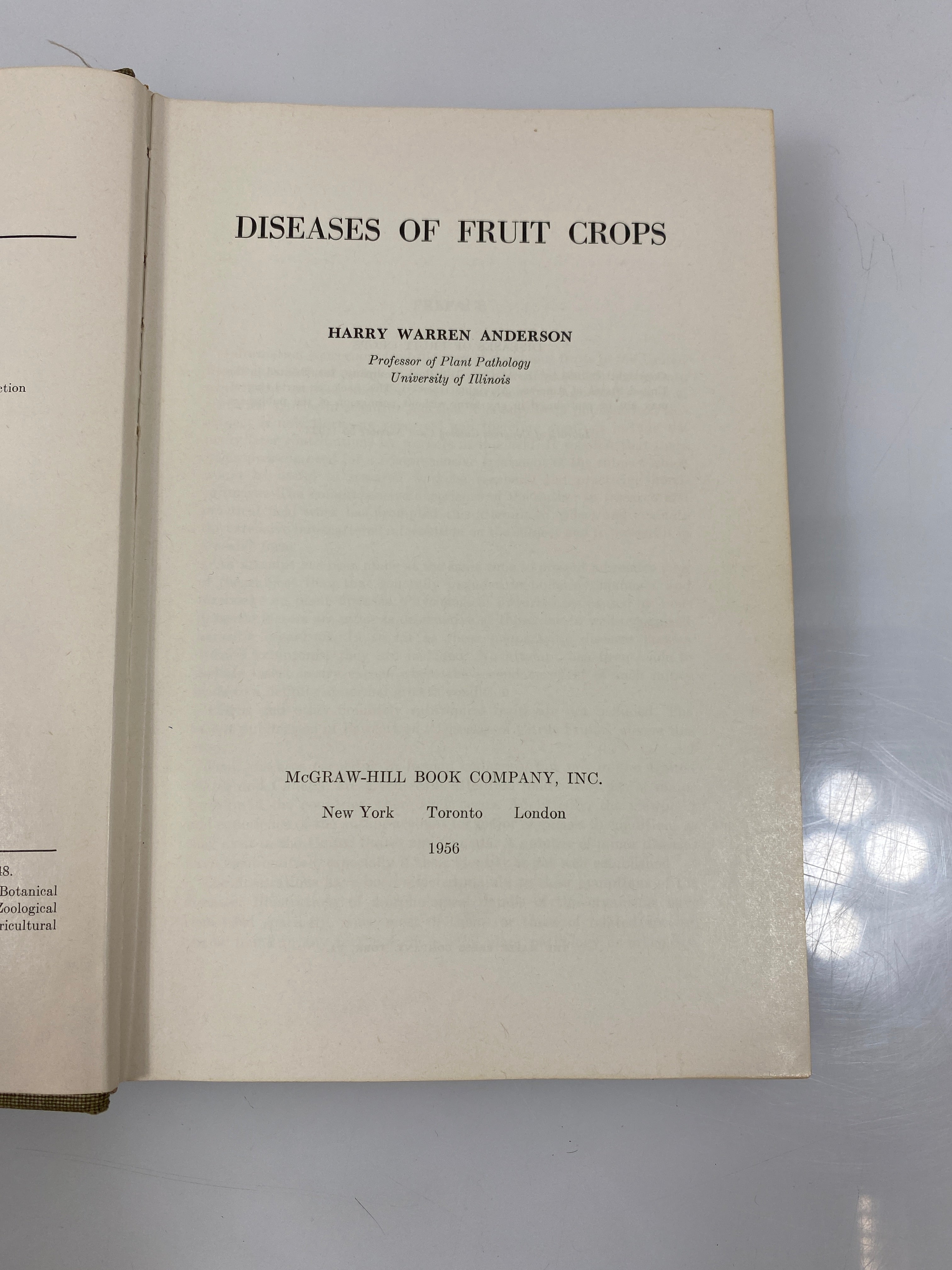 Diseases of Fruit Crops by Anderson 1956 HC