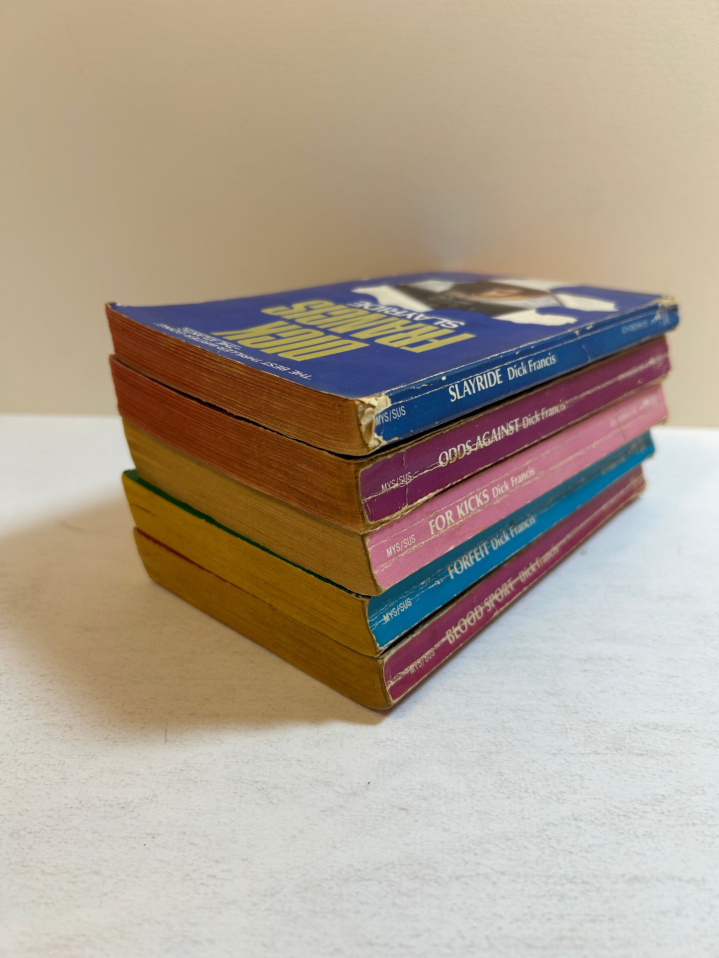 5 Dick Francis Mysteries Slayride/For Kicks/Bloodsport/Forfeit/Odds Against PB