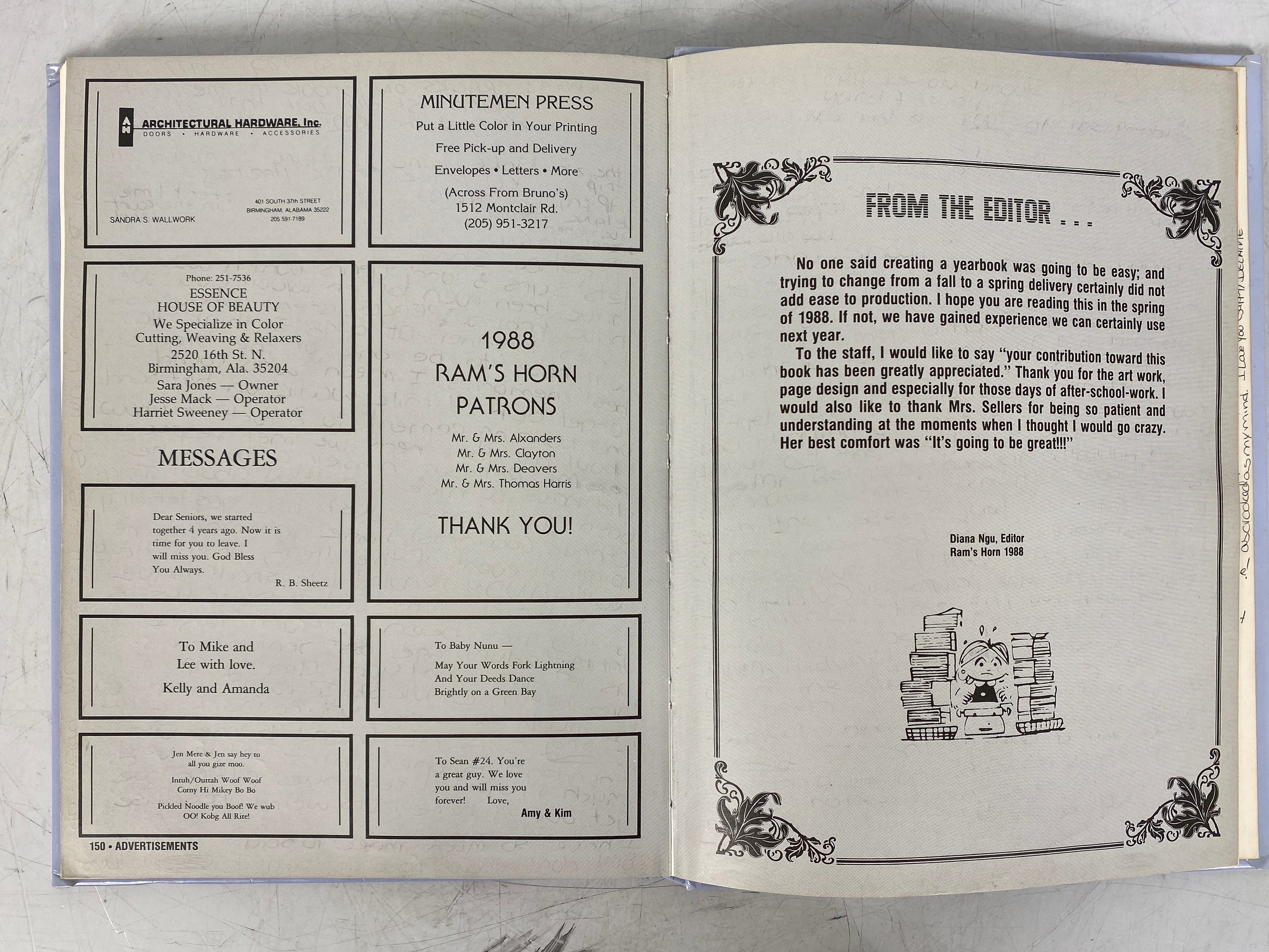 1988 Ramsay High School Yearbook Birmingham Alabama HC