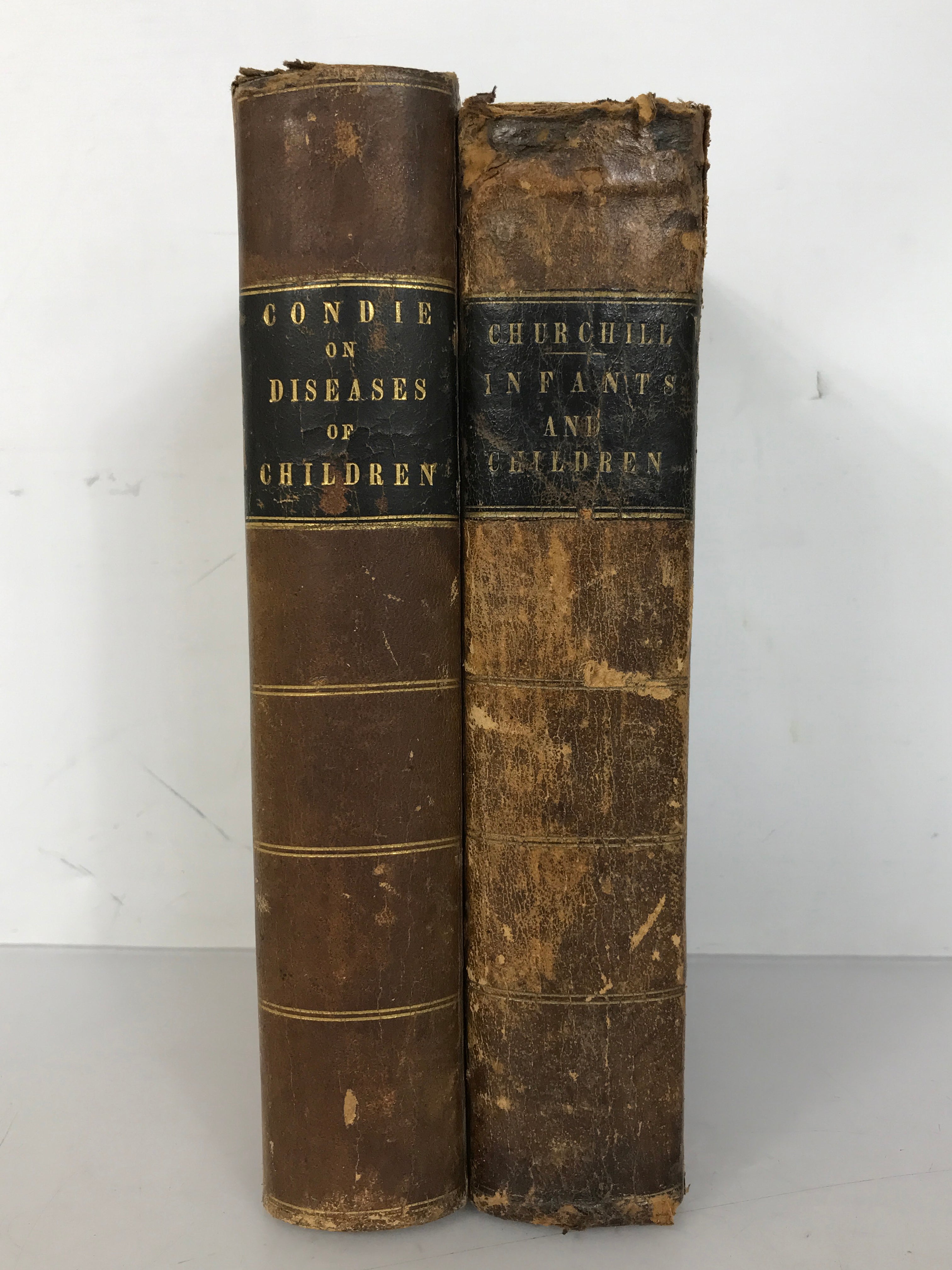 Lot of 2 Medical Texts On the Diseases of Infants and Children 1850-1853 HC
