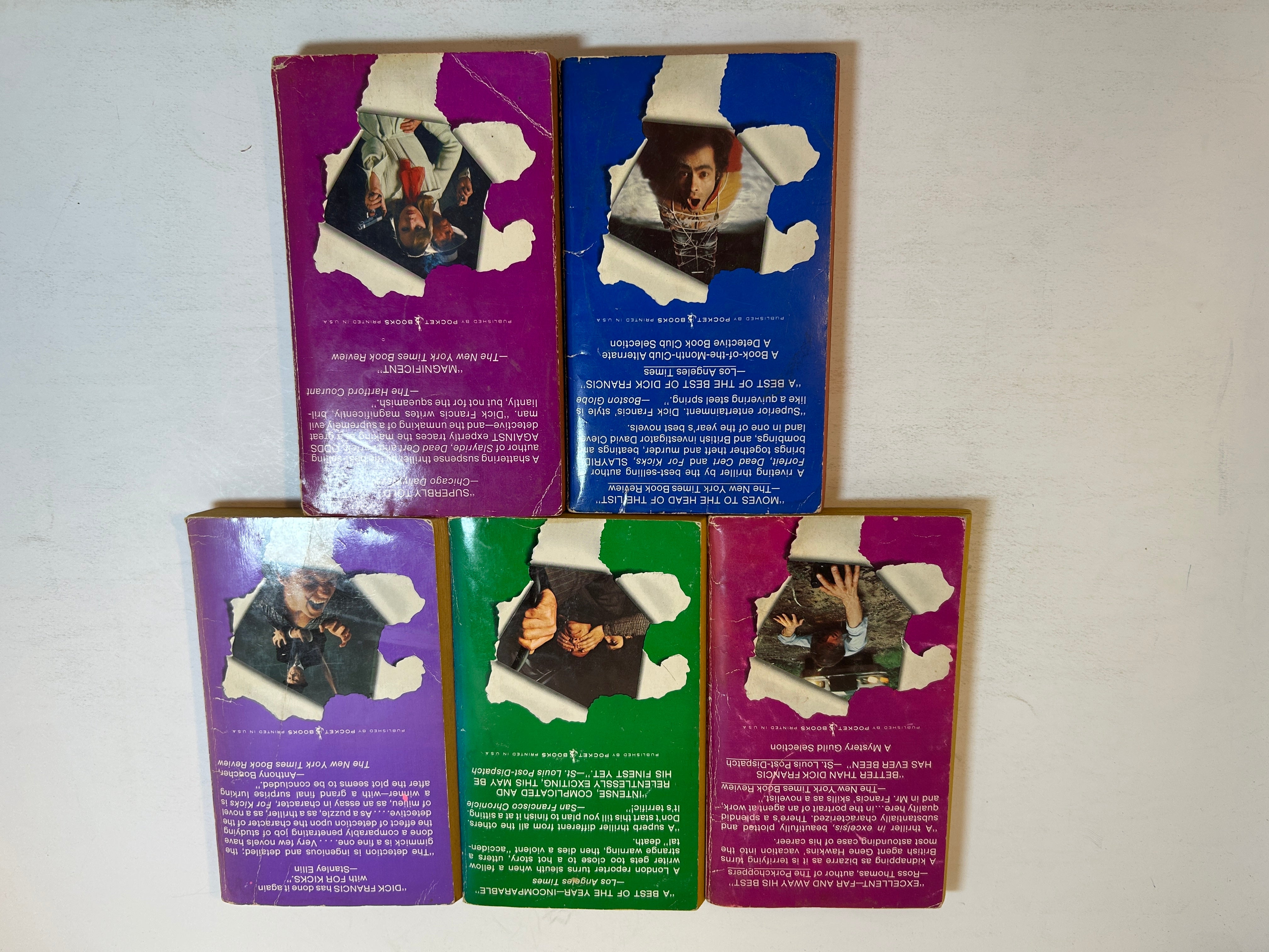 5 Dick Francis Mysteries Slayride/For Kicks/Bloodsport/Forfeit/Odds Against PB