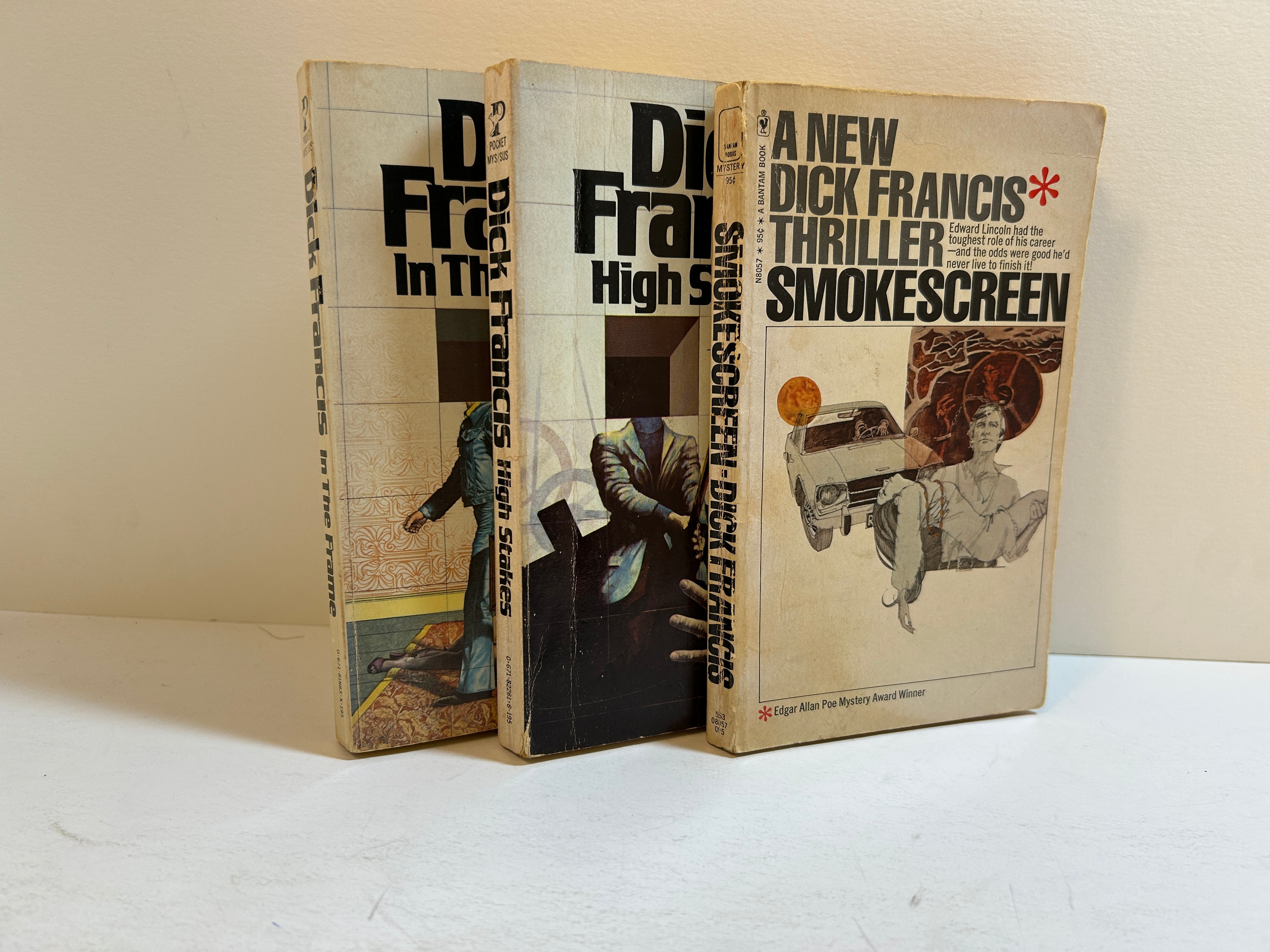 Lot of 3 1970s Dick Francis Mysteries In the Frame/High Stake/Smokescreen PB