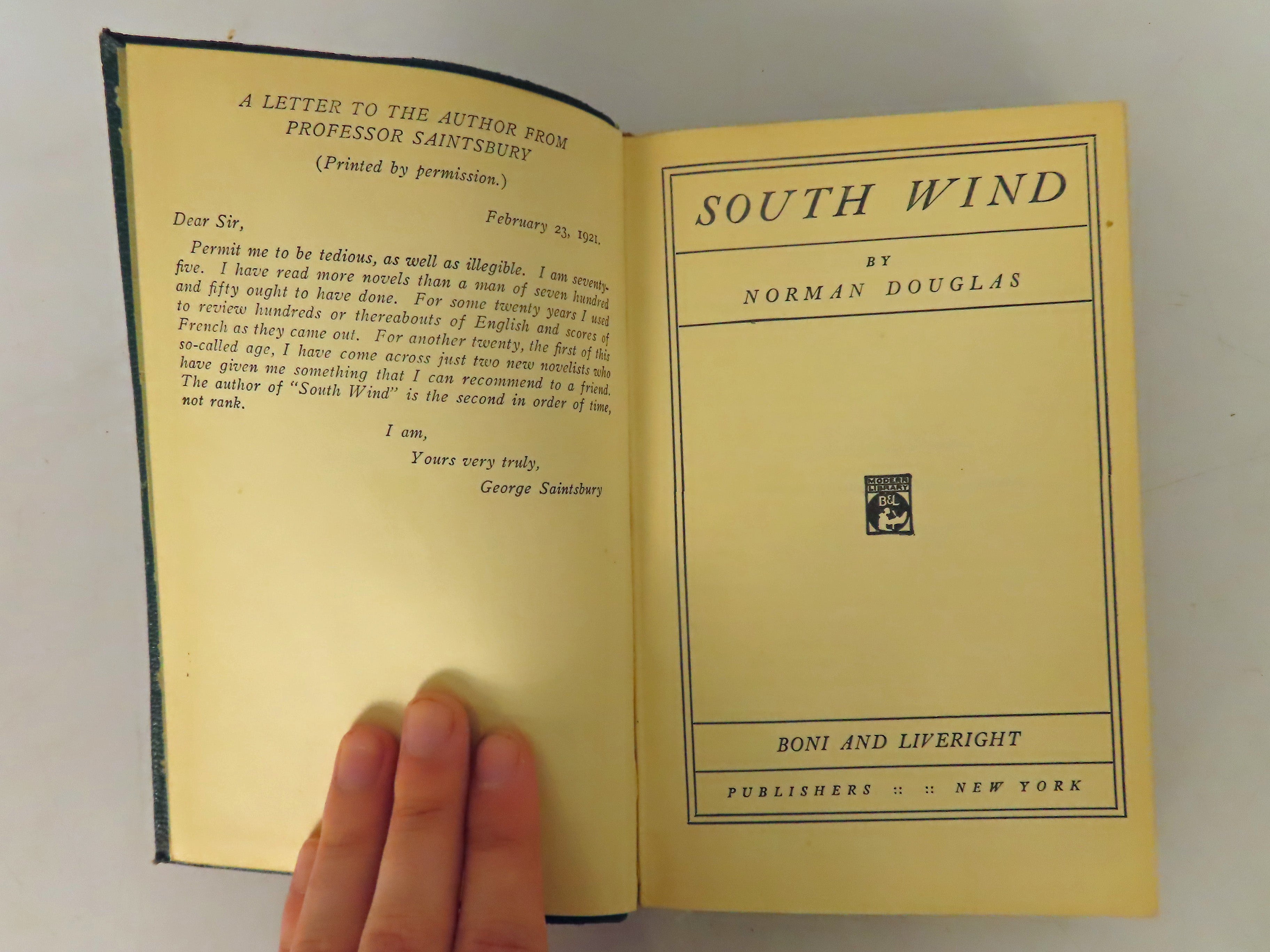 South Wind by Norman Douglas 1925 Modern Library Boni Liveright