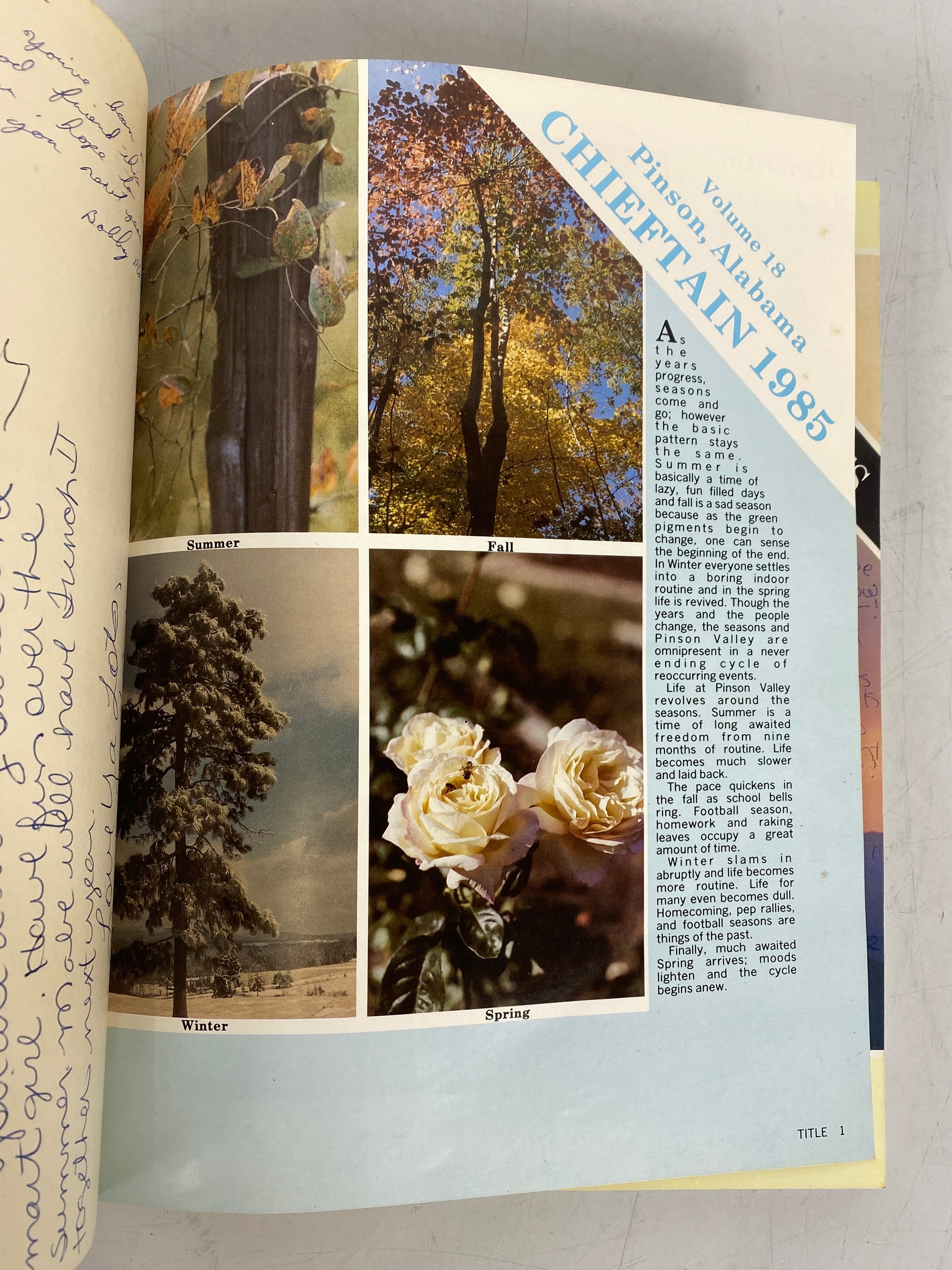 1985 Pinson Valley High School Yearbook Jefferson County Alabama HC
