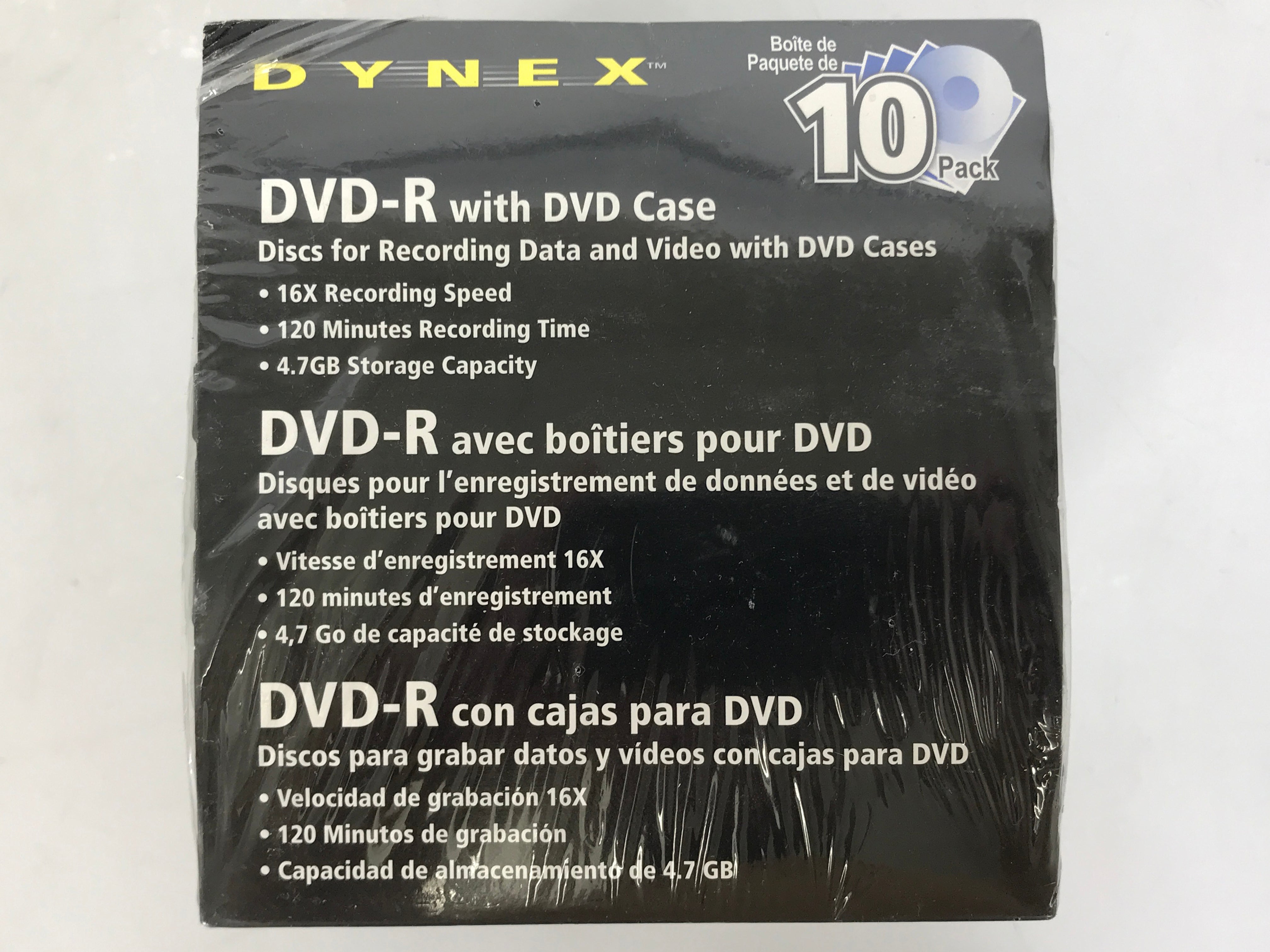 Dynex 4.7GB DVD-R w/ DVD Case Pack of 9