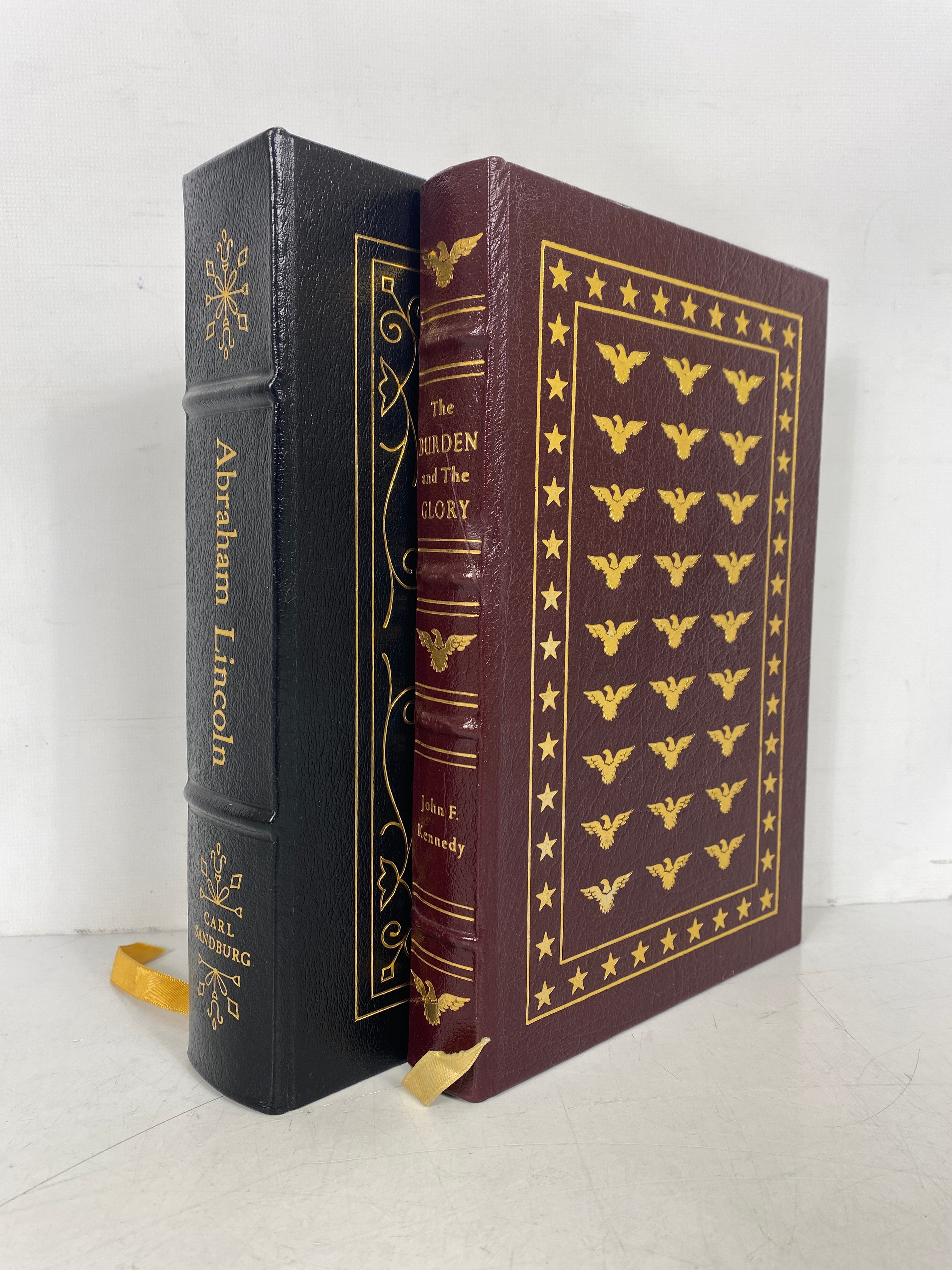 2 Easton Press: Carl Sandburg's Abraham Lincoln/JFK The Burden & the Glory