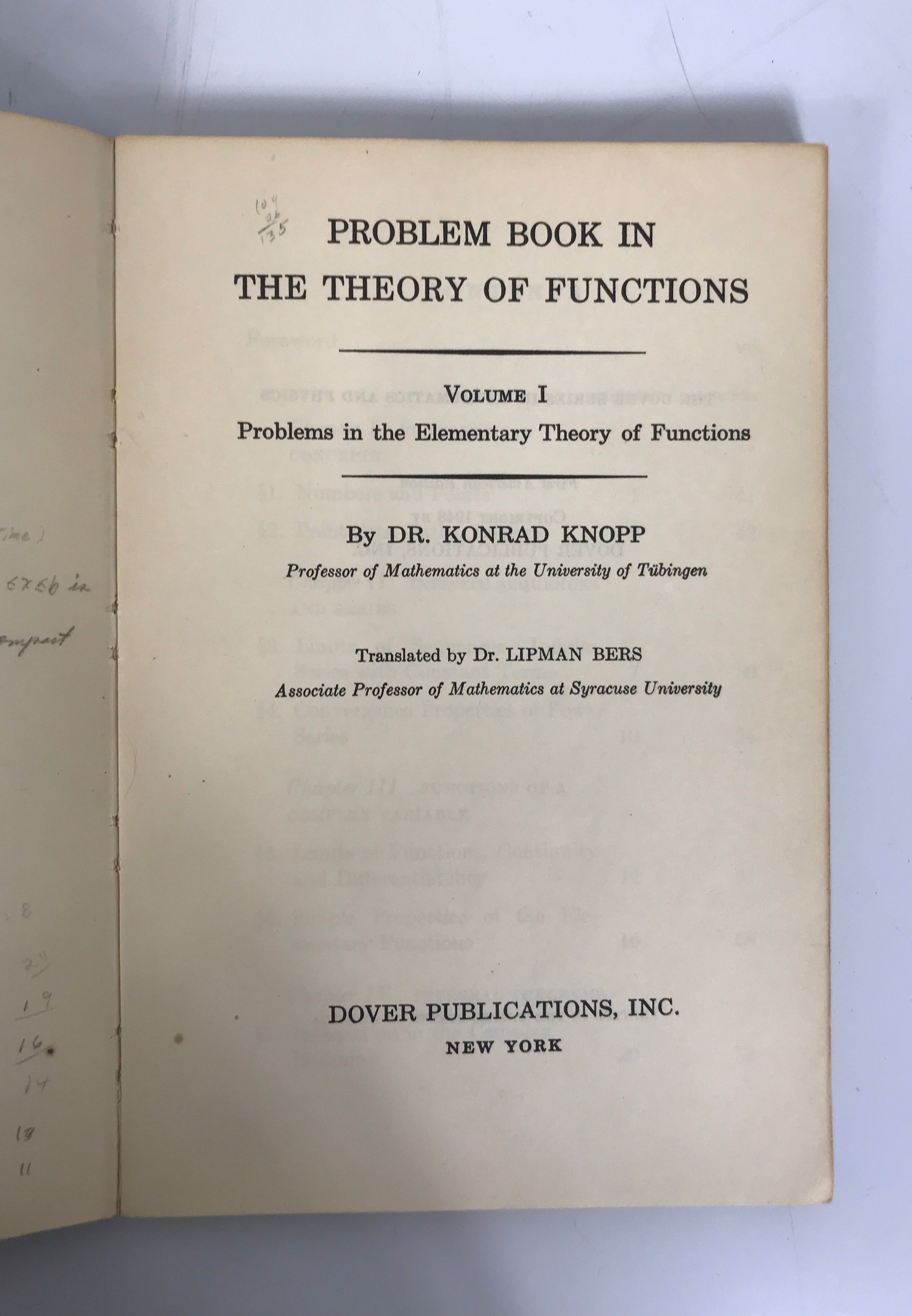 4 Vol Set Theory of Functions by Konrad Knopp 1945-1952 1st American Ed SC