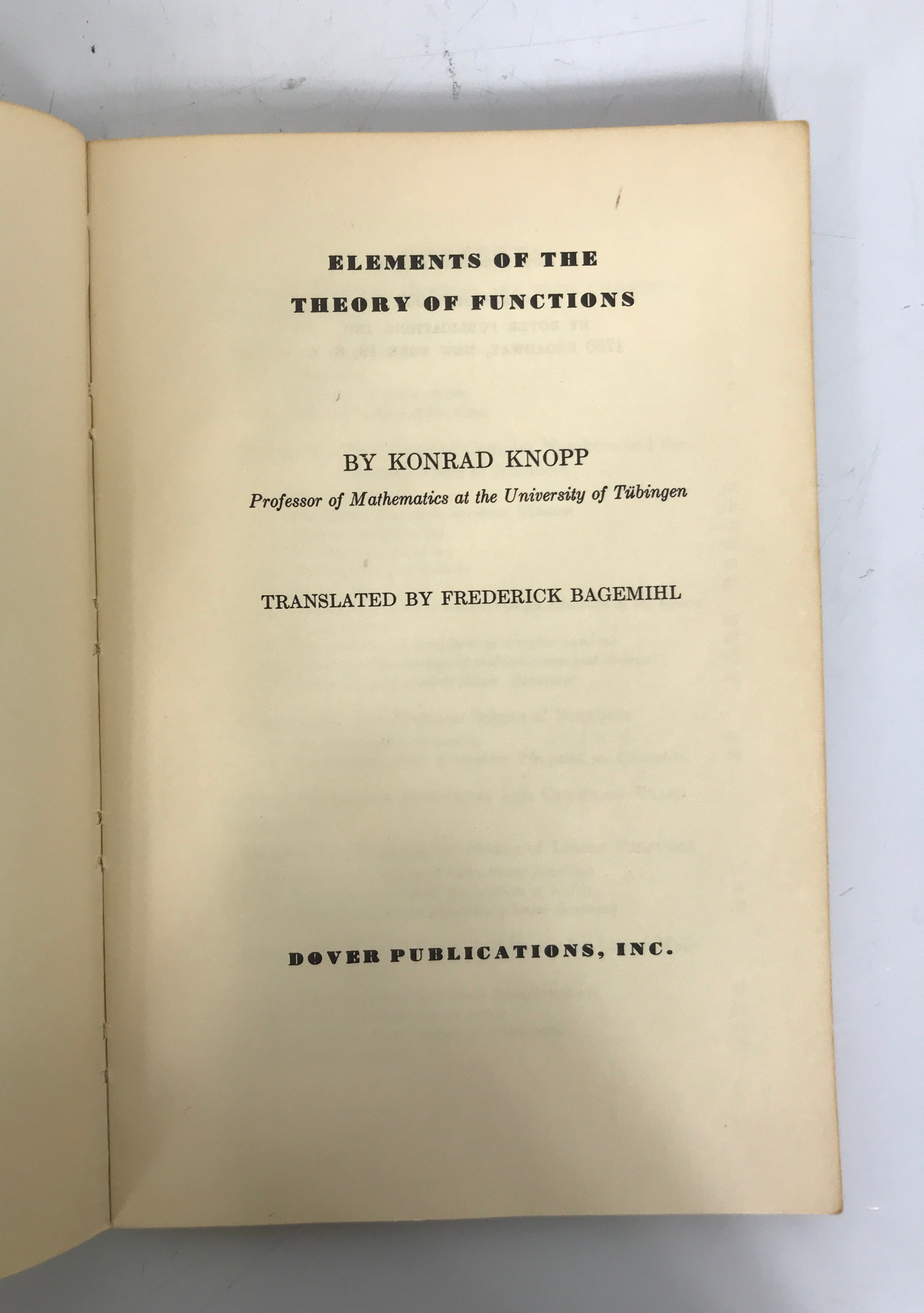 4 Vol Set Theory of Functions by Konrad Knopp 1945-1952 1st American Ed SC