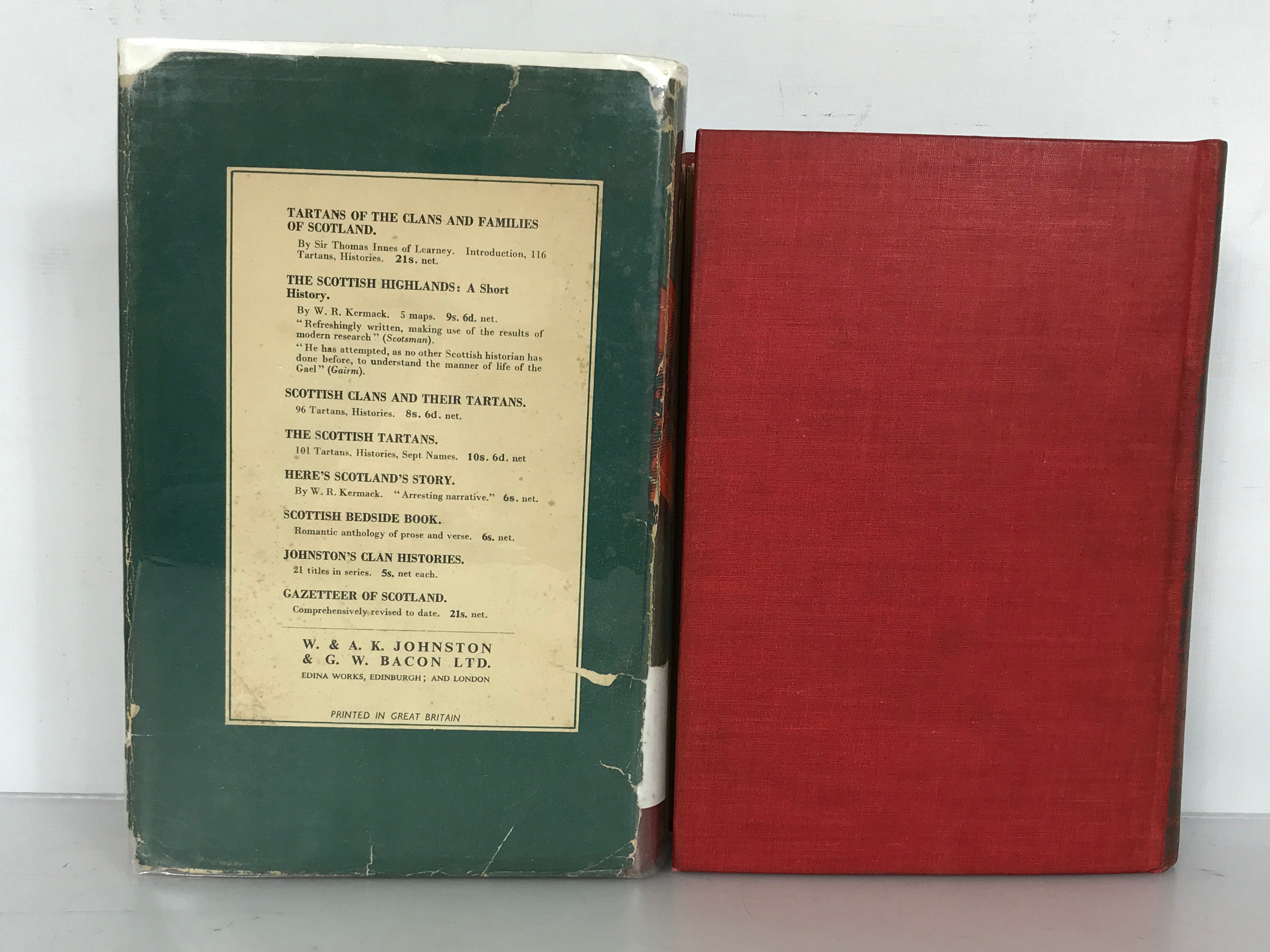 Lot of 2 Scottish Clan History Books Jane Porter and Frank Adam HC DJ