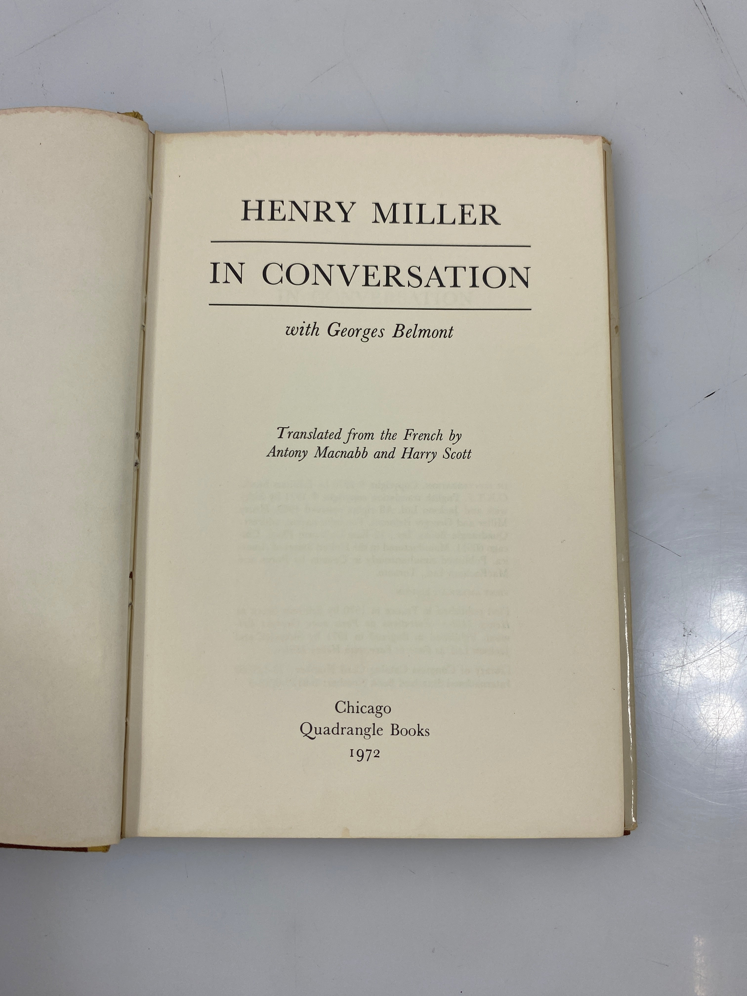 Henry Miller in Conversation with Georges Belmont 1972 HCDJ