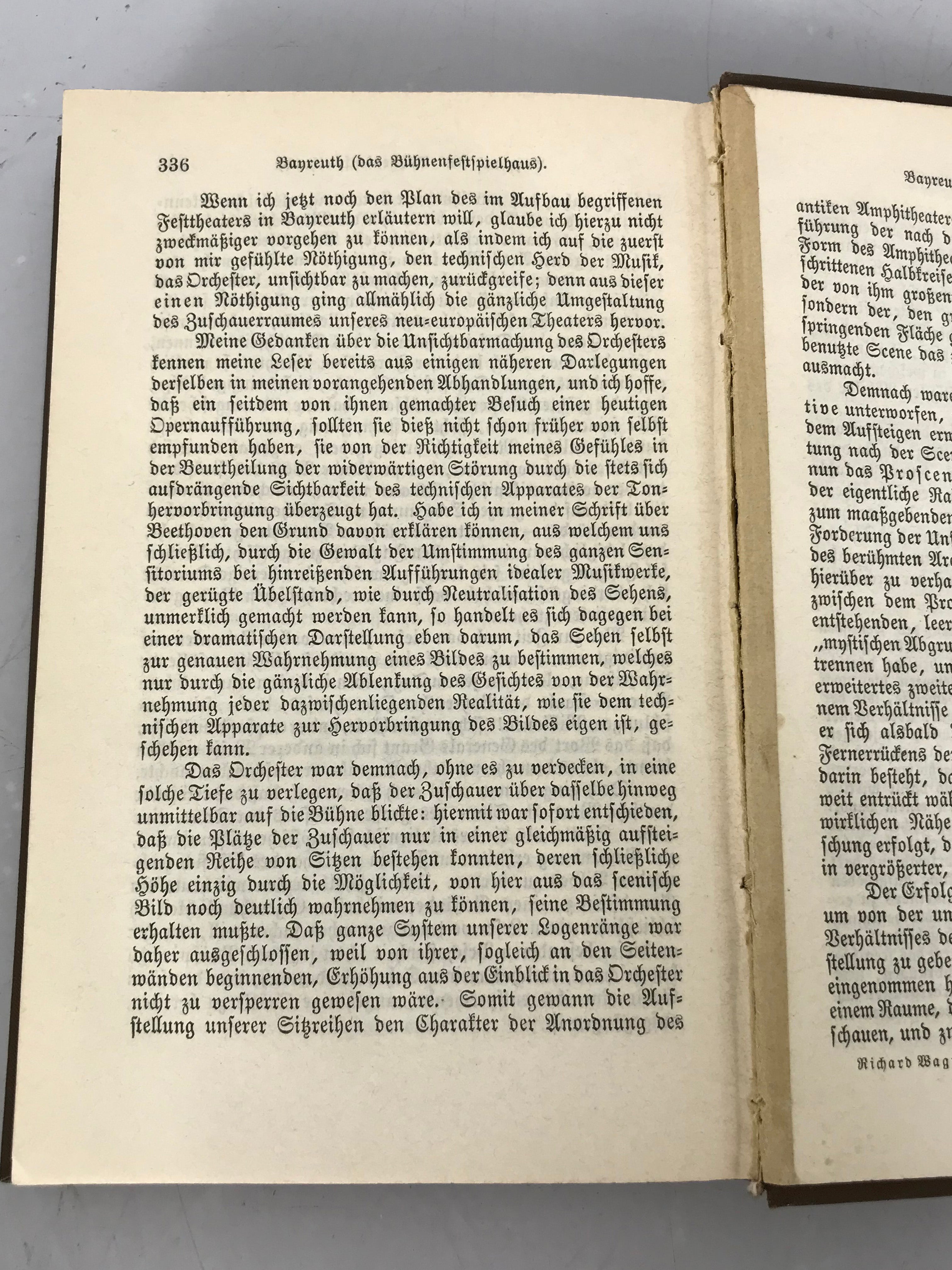 Lot of 5 Richard Wagner's Gesammelte Schriften und Dichtungen (Collected Writings and Poetry) in German 1888 HC
