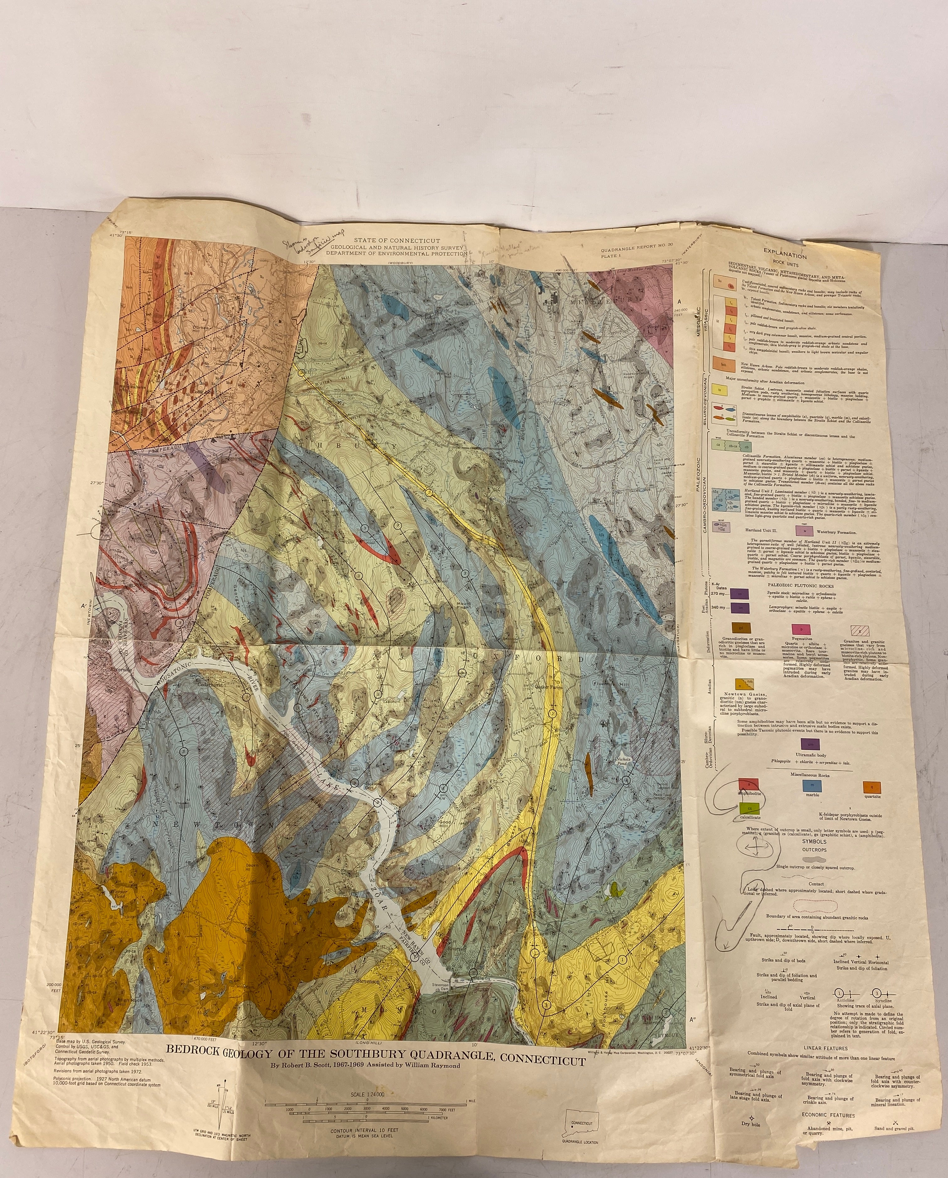 Lot of 5 Vtg US Geological Survey Maps of New York & Connecticut 1960-1979