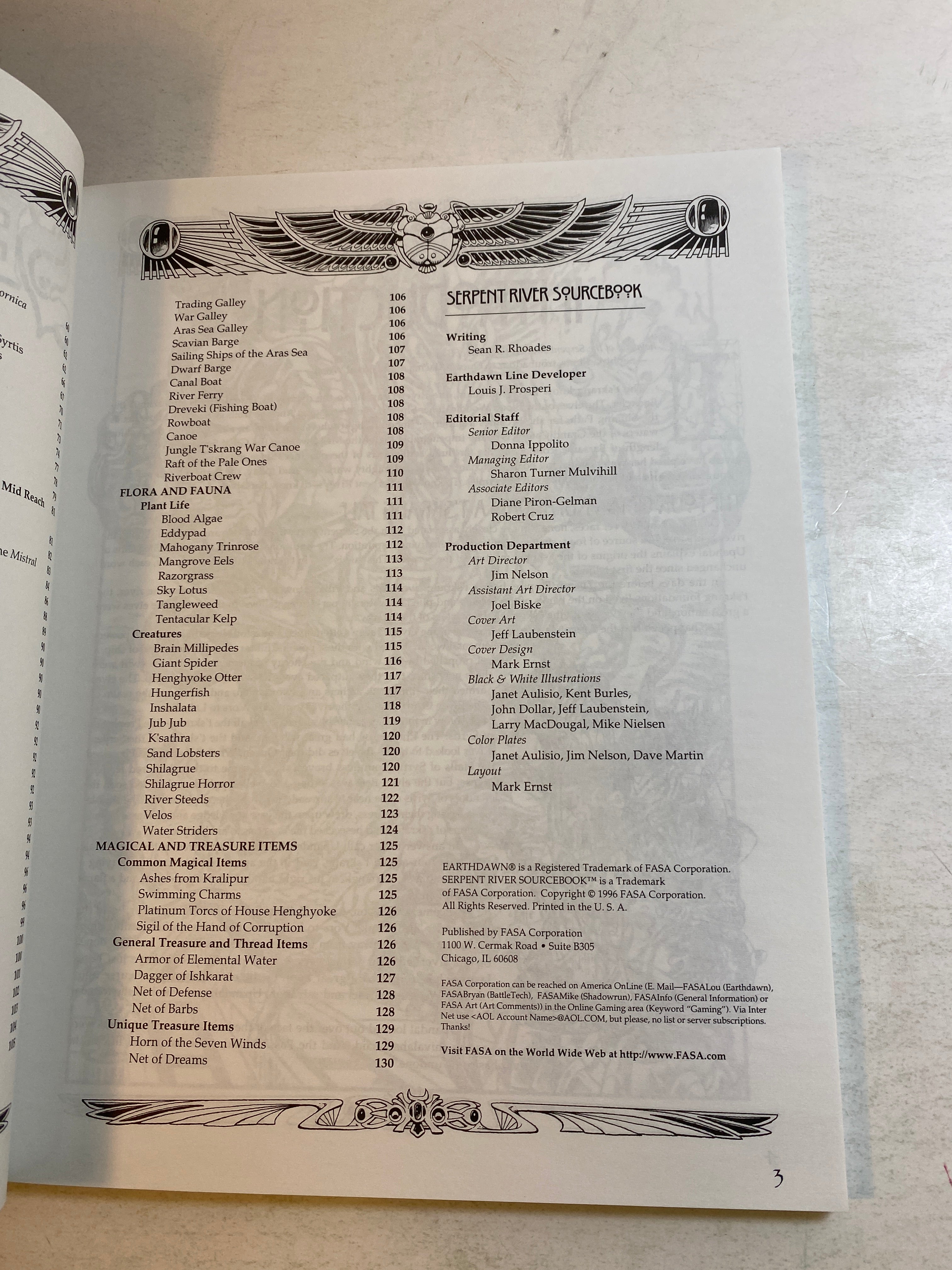 Earthdawn RPG Serpent River SC 1996