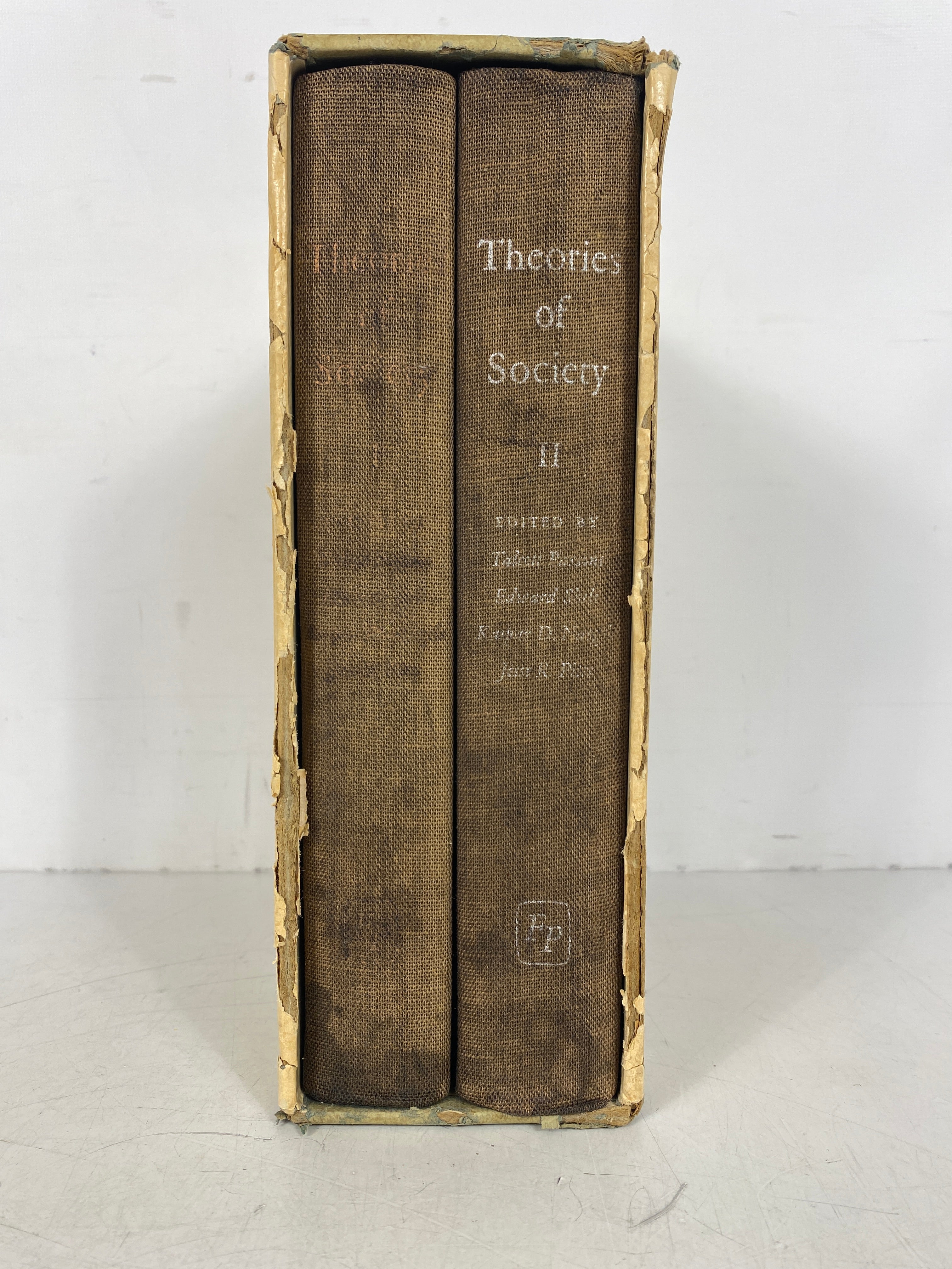 2 Volume Set Theories of Society Parsons/Shils/Naegele/Pitts 1962 in Slipcase