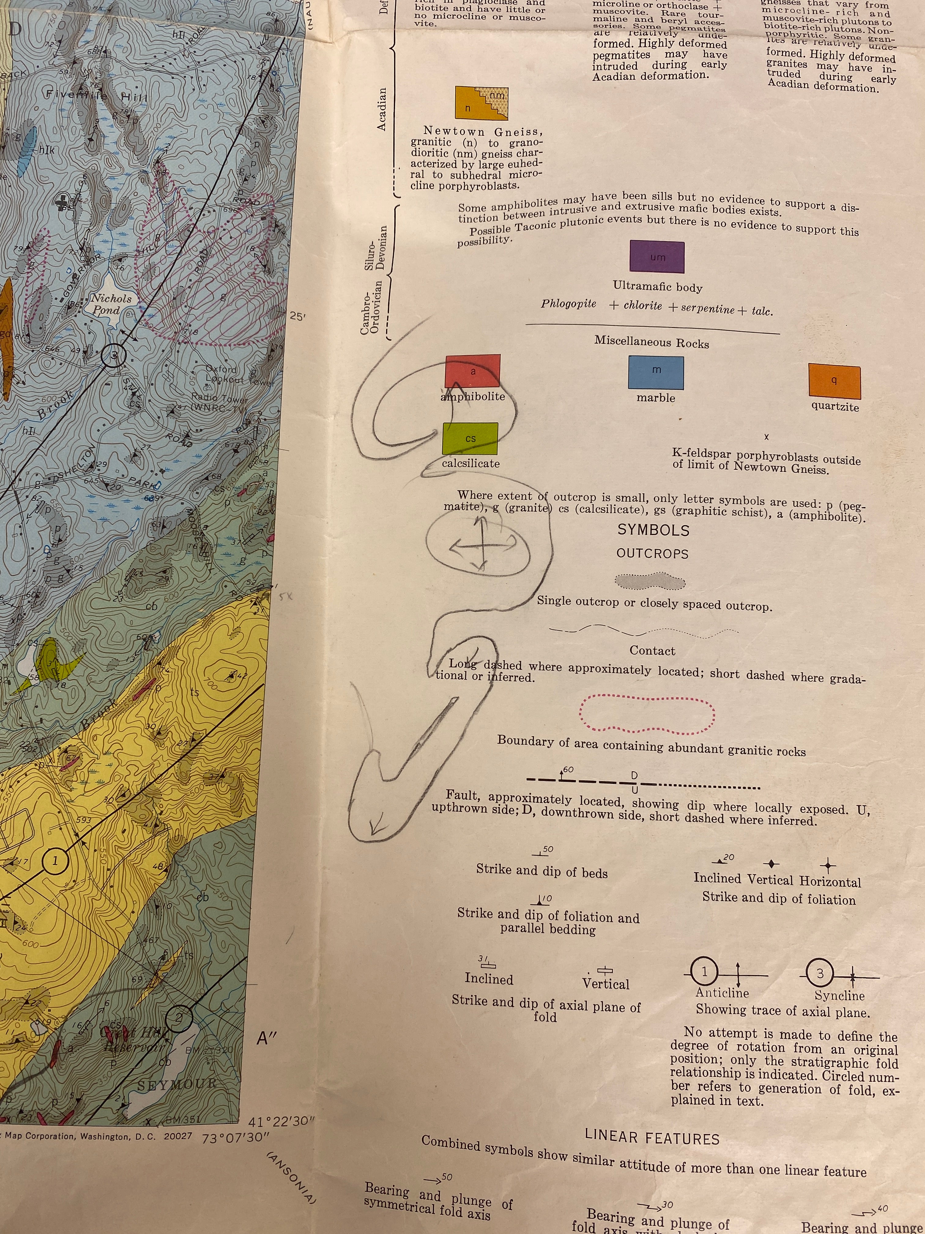 Lot of 5 Vtg US Geological Survey Maps of New York & Connecticut 1960-1979