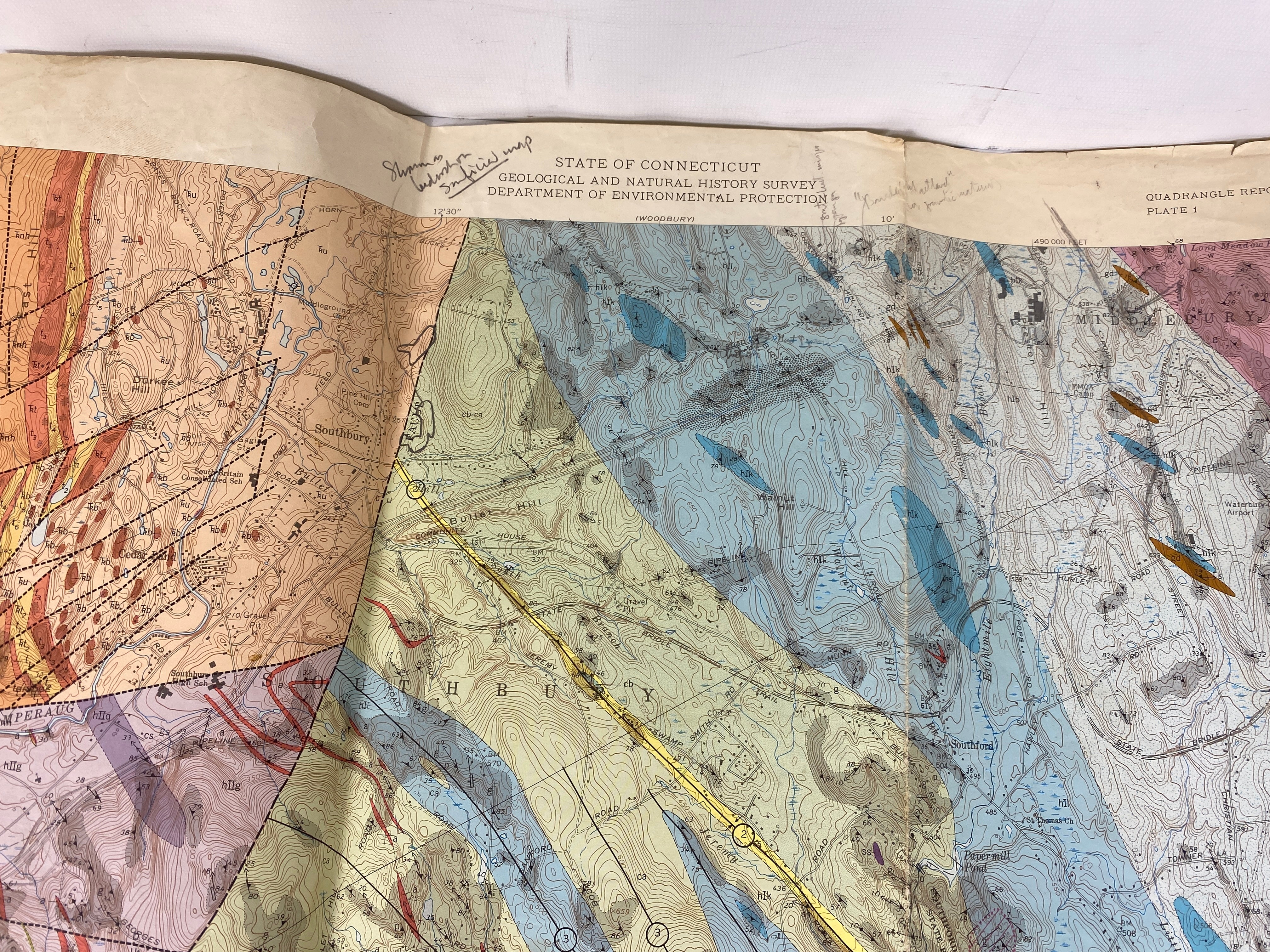 Lot of 5 Vtg US Geological Survey Maps of New York & Connecticut 1960-1979