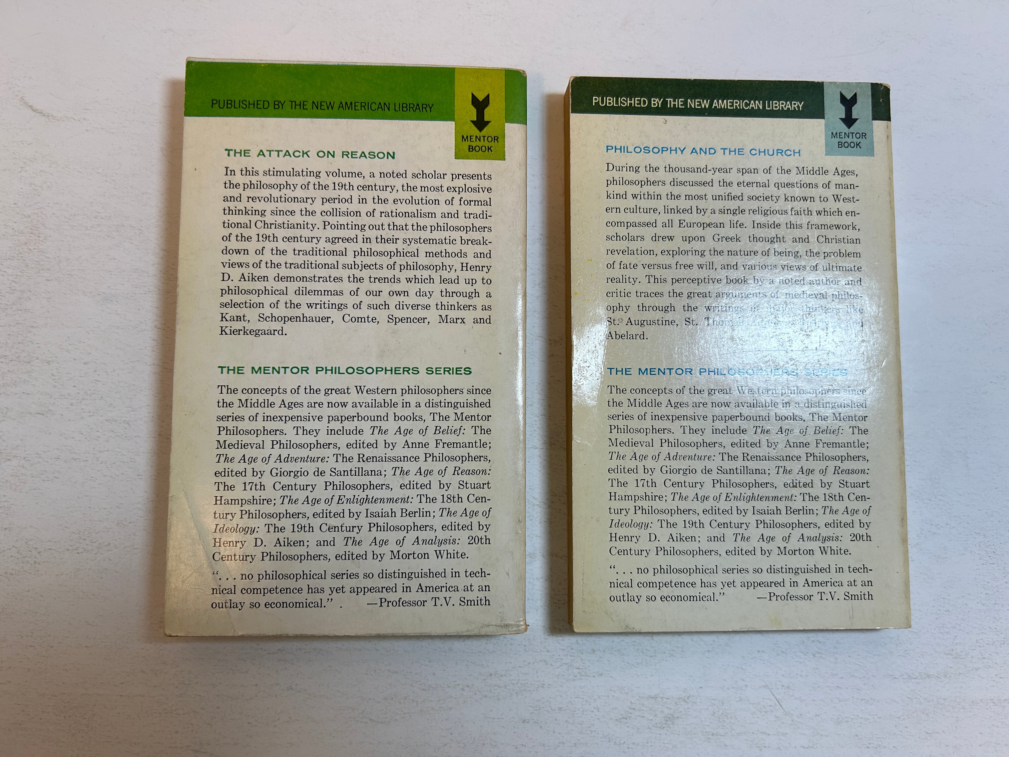 Lot of 2 The Mentor Philosophers 1960s Paperbacks Ages of Belief & Ideology PB