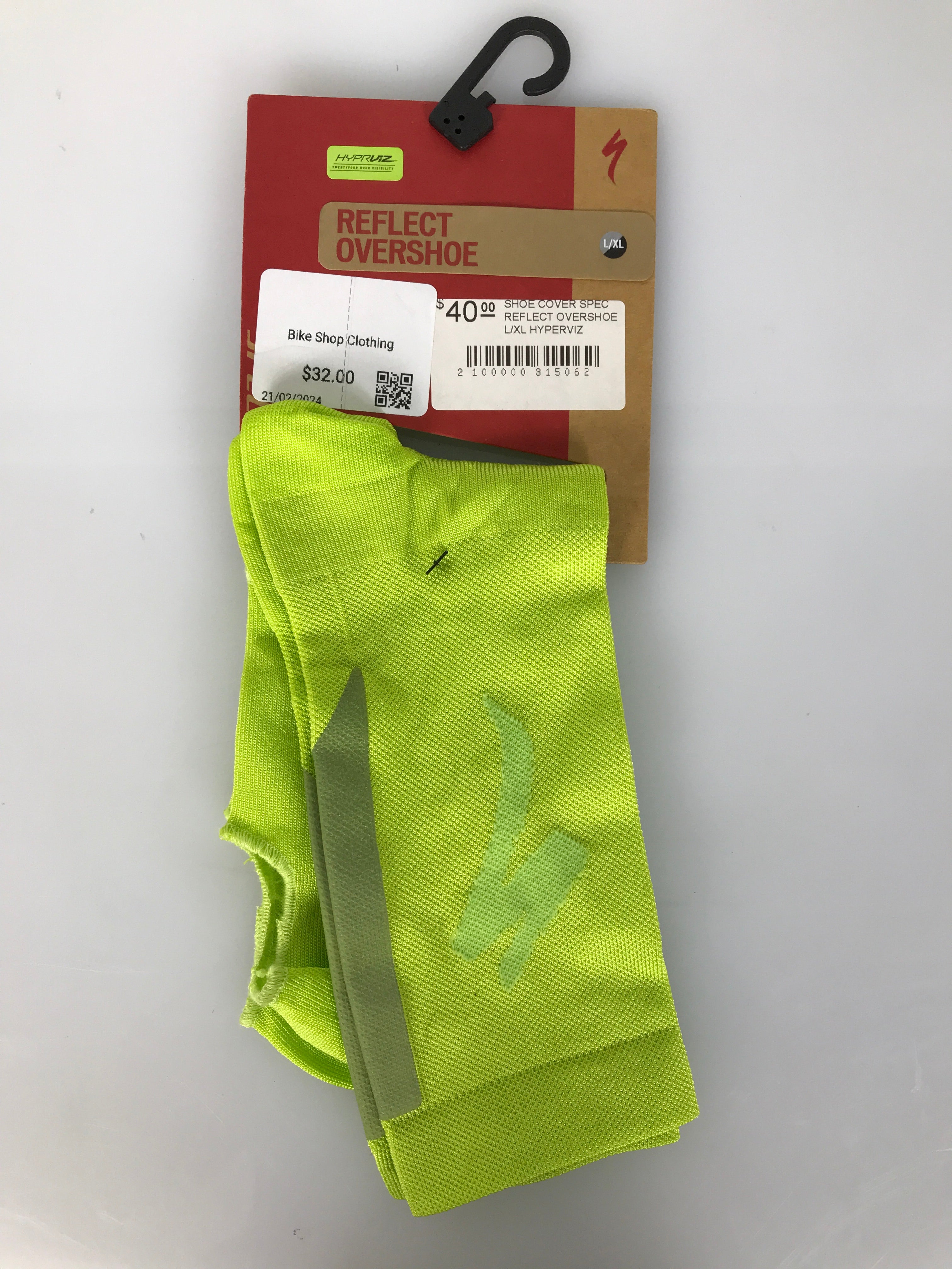 Specialized HyprViz Reflect Overshoe Green Socks Size S/M NWT