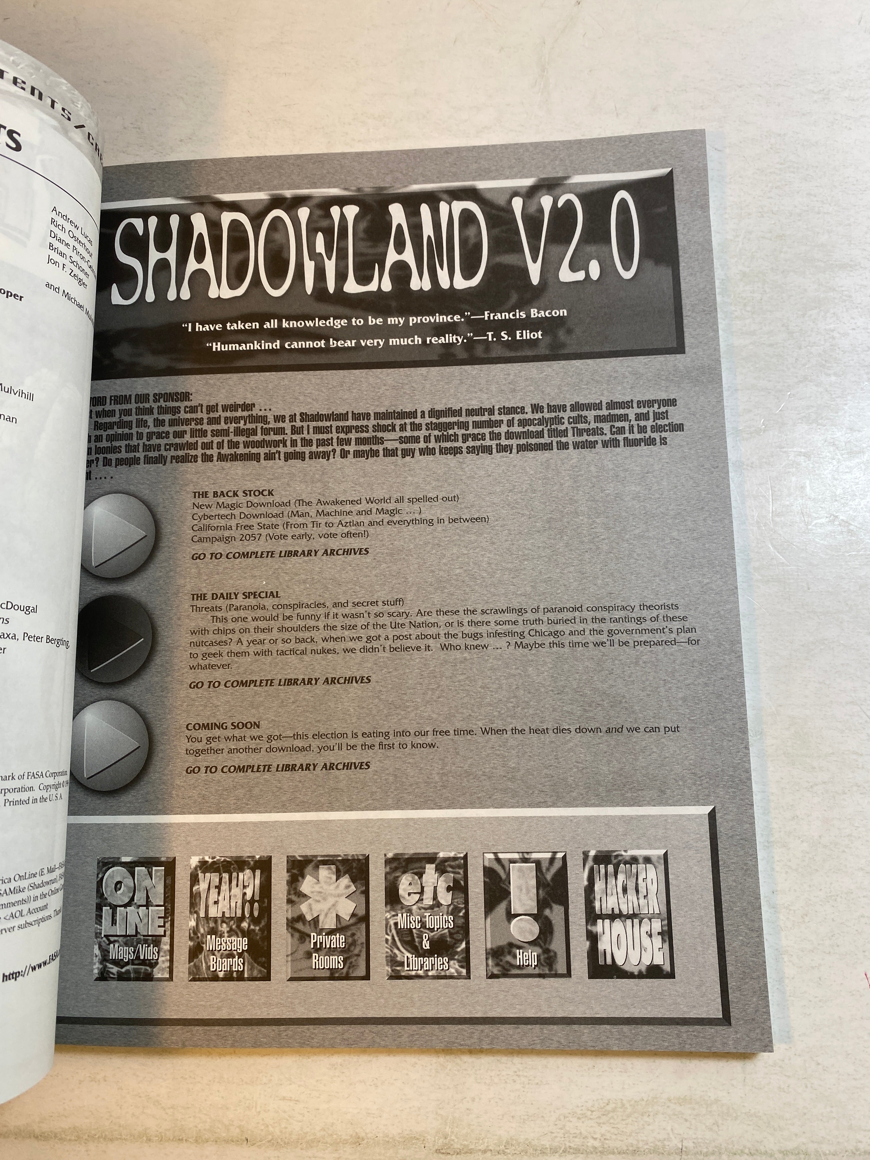 Shadowrun RPG Threats 1996