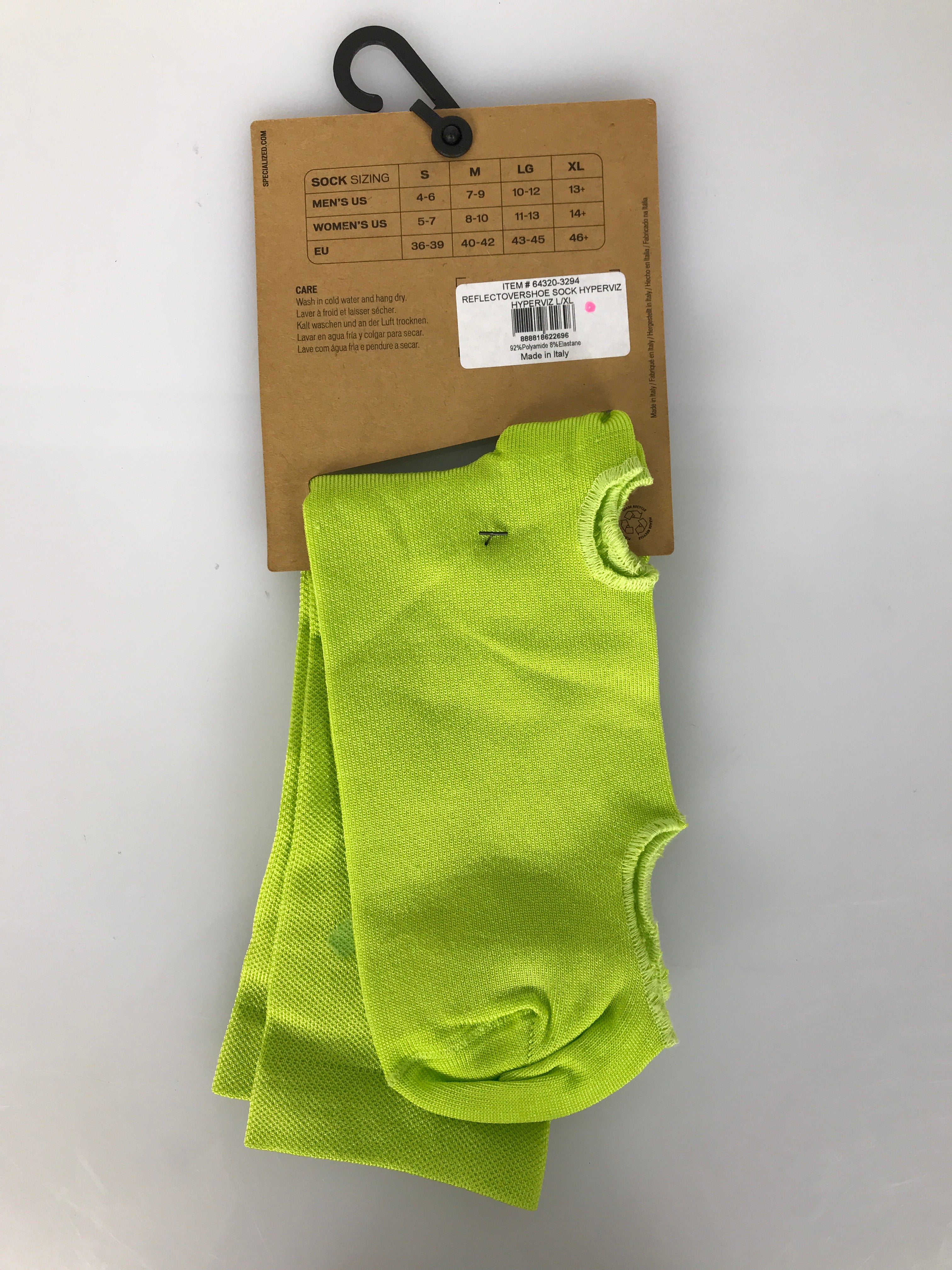 Specialized HyprViz Reflect Overshoe Green Socks Size S/M NWT