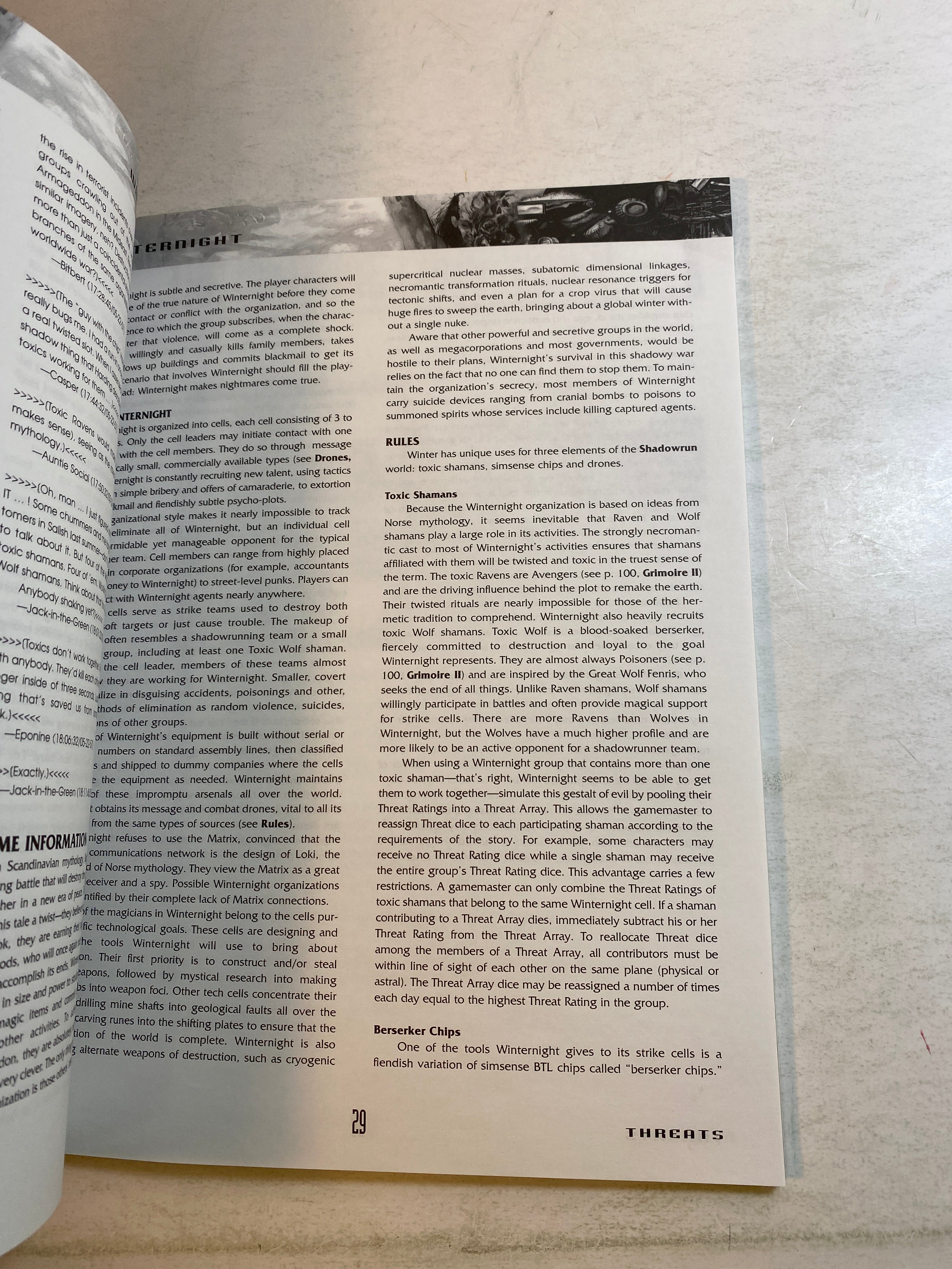 Shadowrun RPG Threats 1996