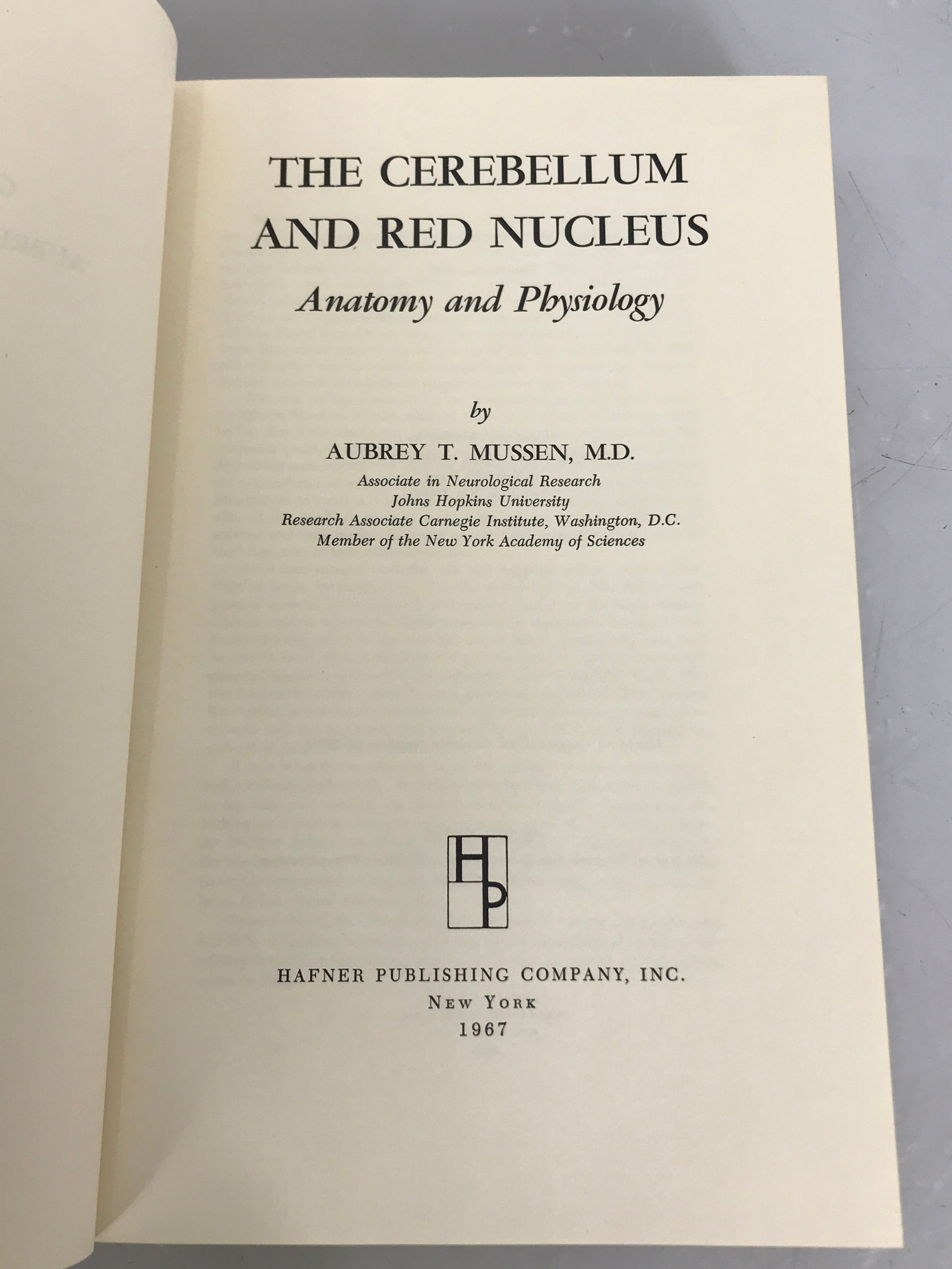 Lot of 2 Science of the Cerebellum Books: The Cerebellum and Red Nucleus (1967, First) and Problems in Cerebellar Physiology (1950) HC DJ