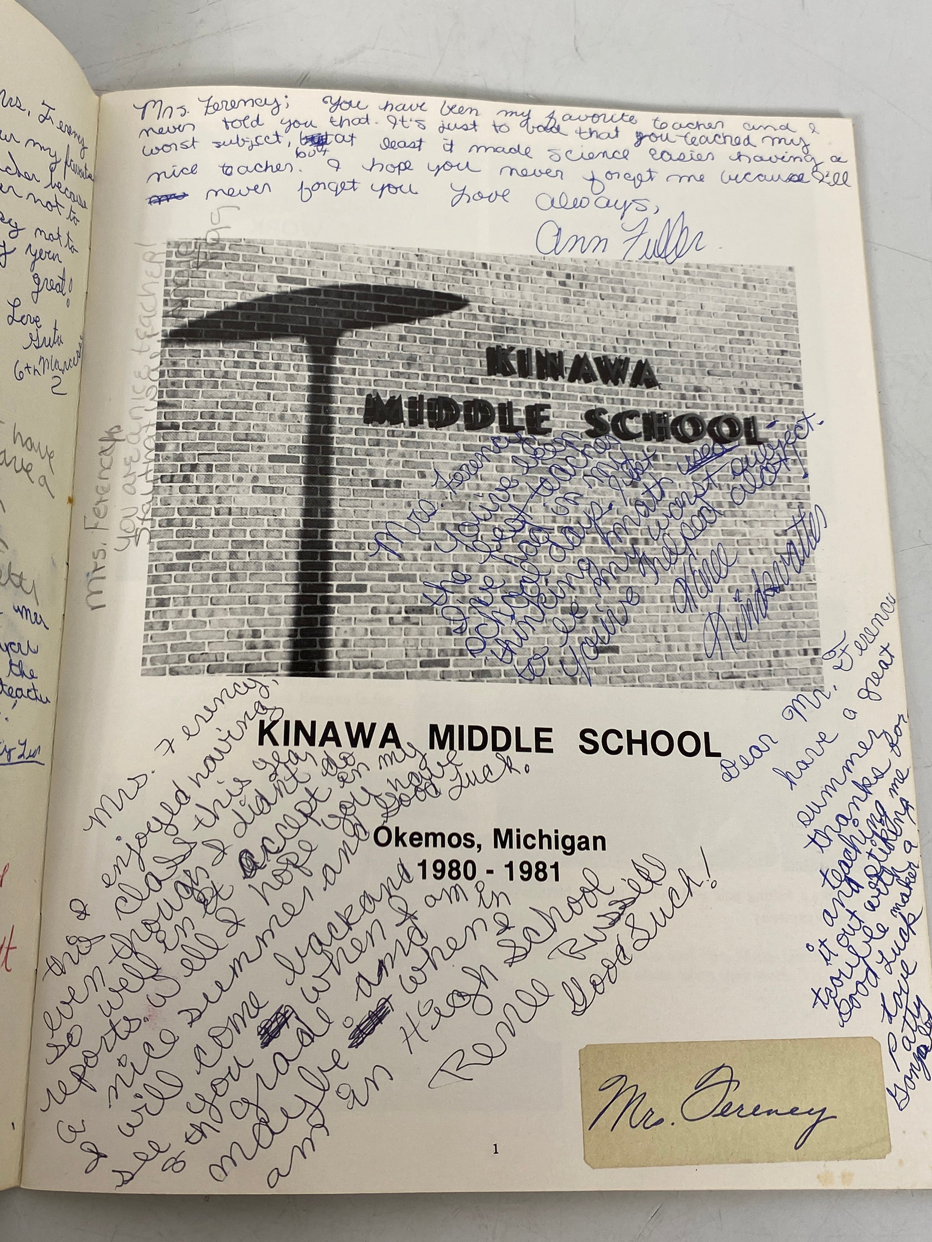 1981 Kinawa Middle School Yearbook Okemos Michigan SC