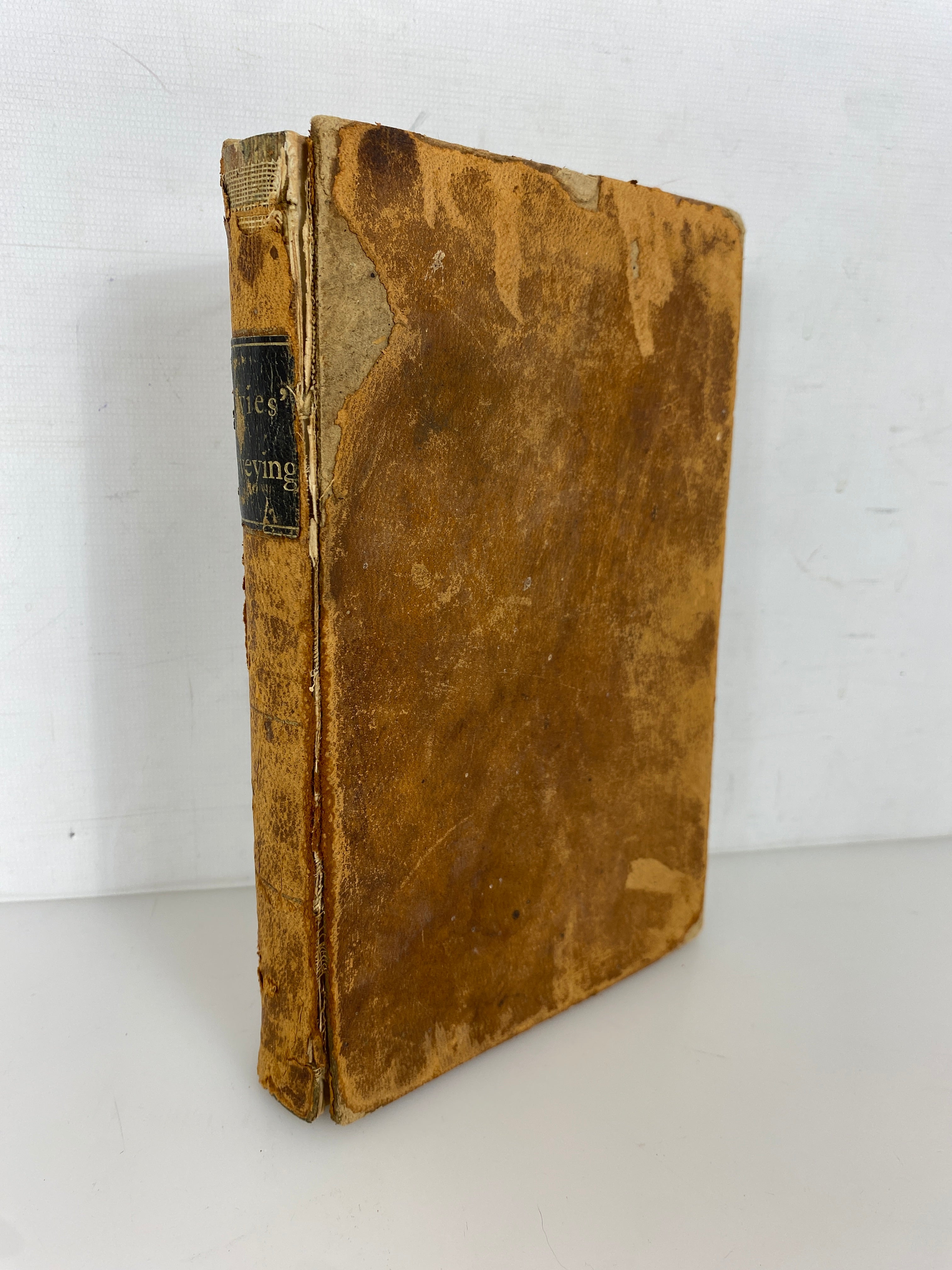 Elements of Surveying & Navigation by Davies c1860s Antique Leather