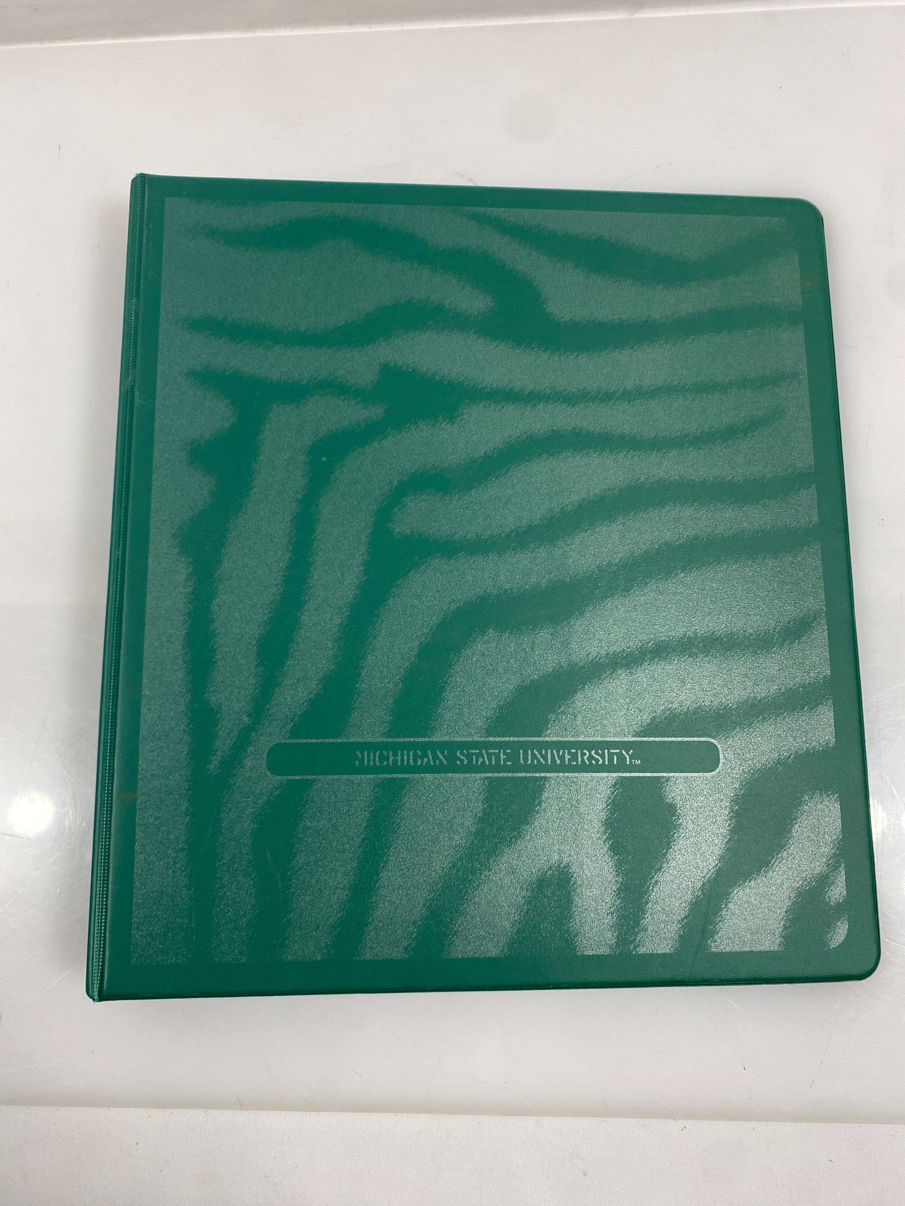 MSU Green 3 Ring Binder with Frosted Detailing