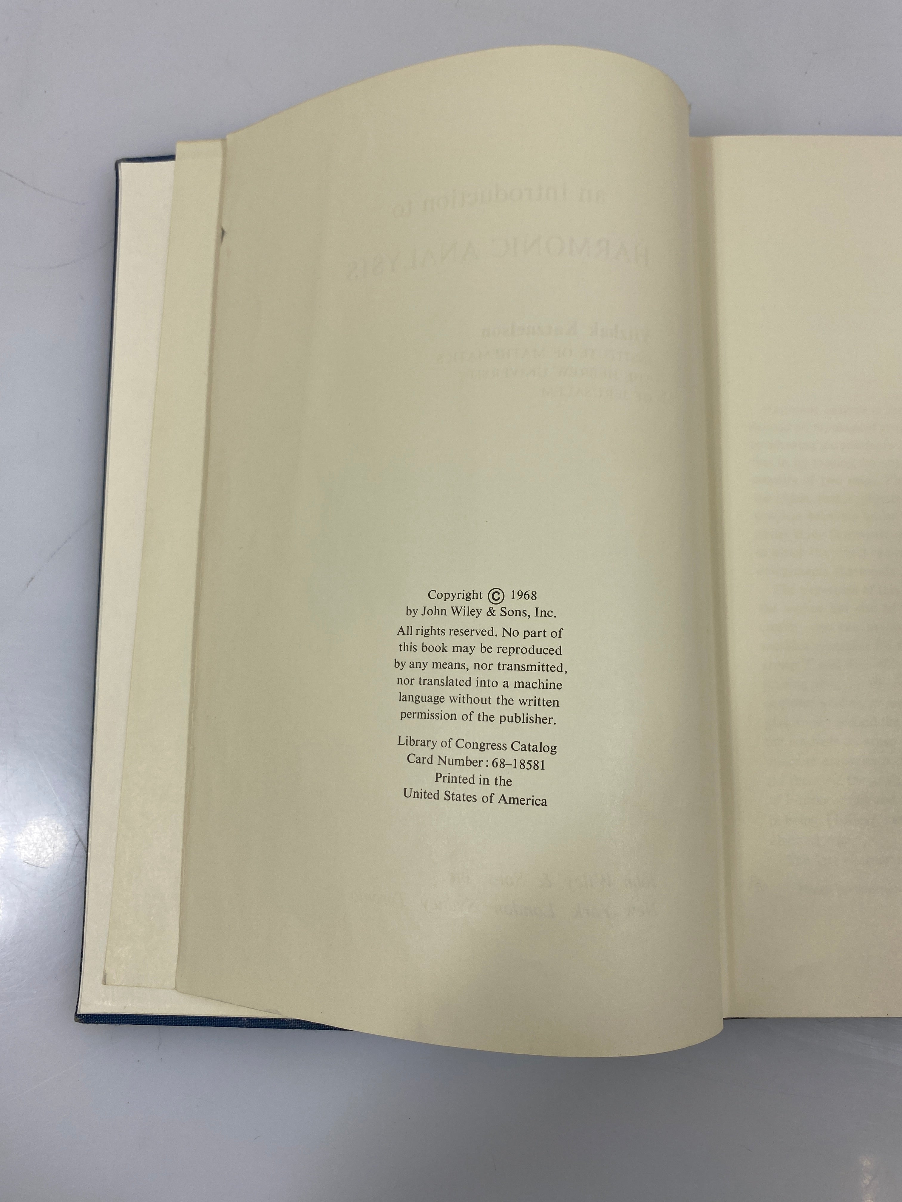 An Introduction to Harmonic Analysis by Katznelson Ex-library 1968 HC