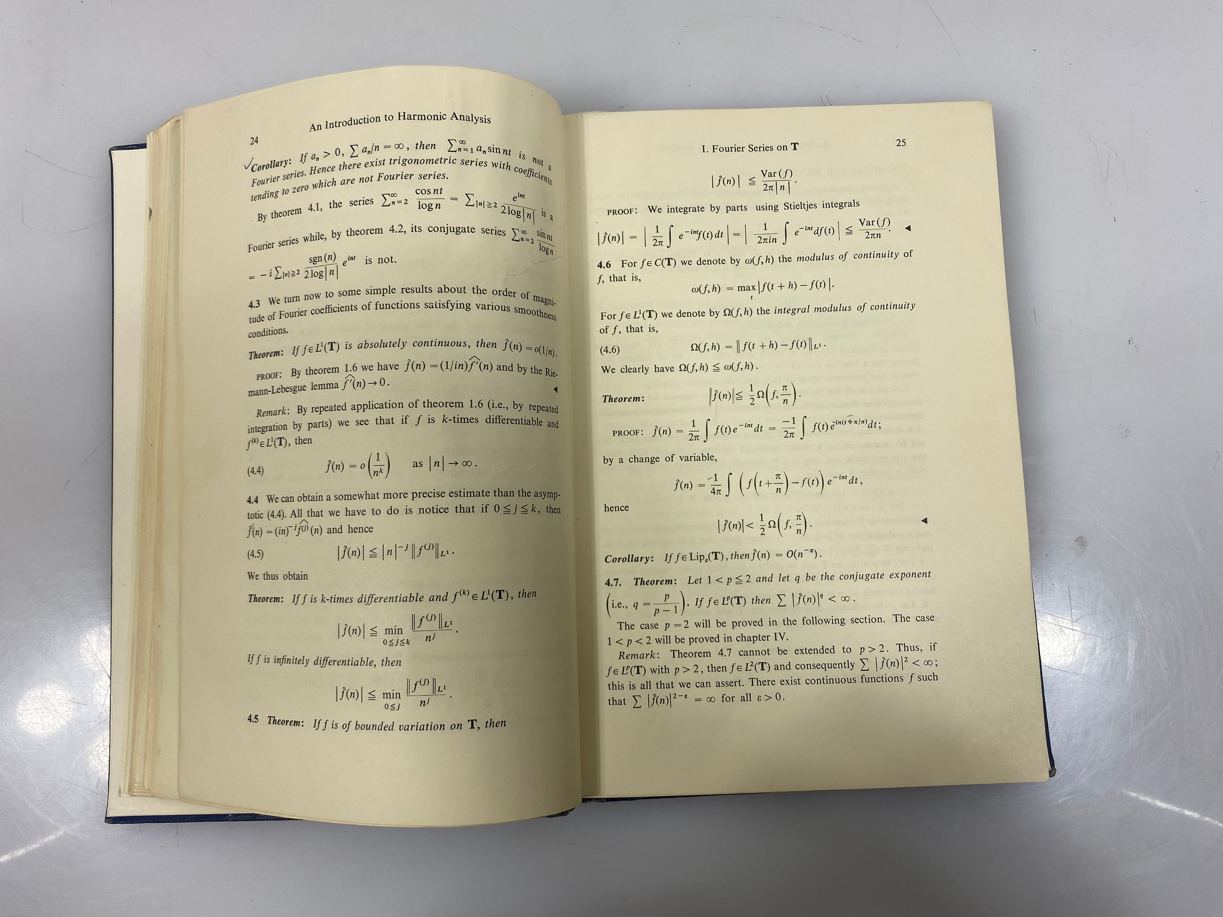 An Introduction to Harmonic Analysis by Katznelson Ex-library 1968 HC