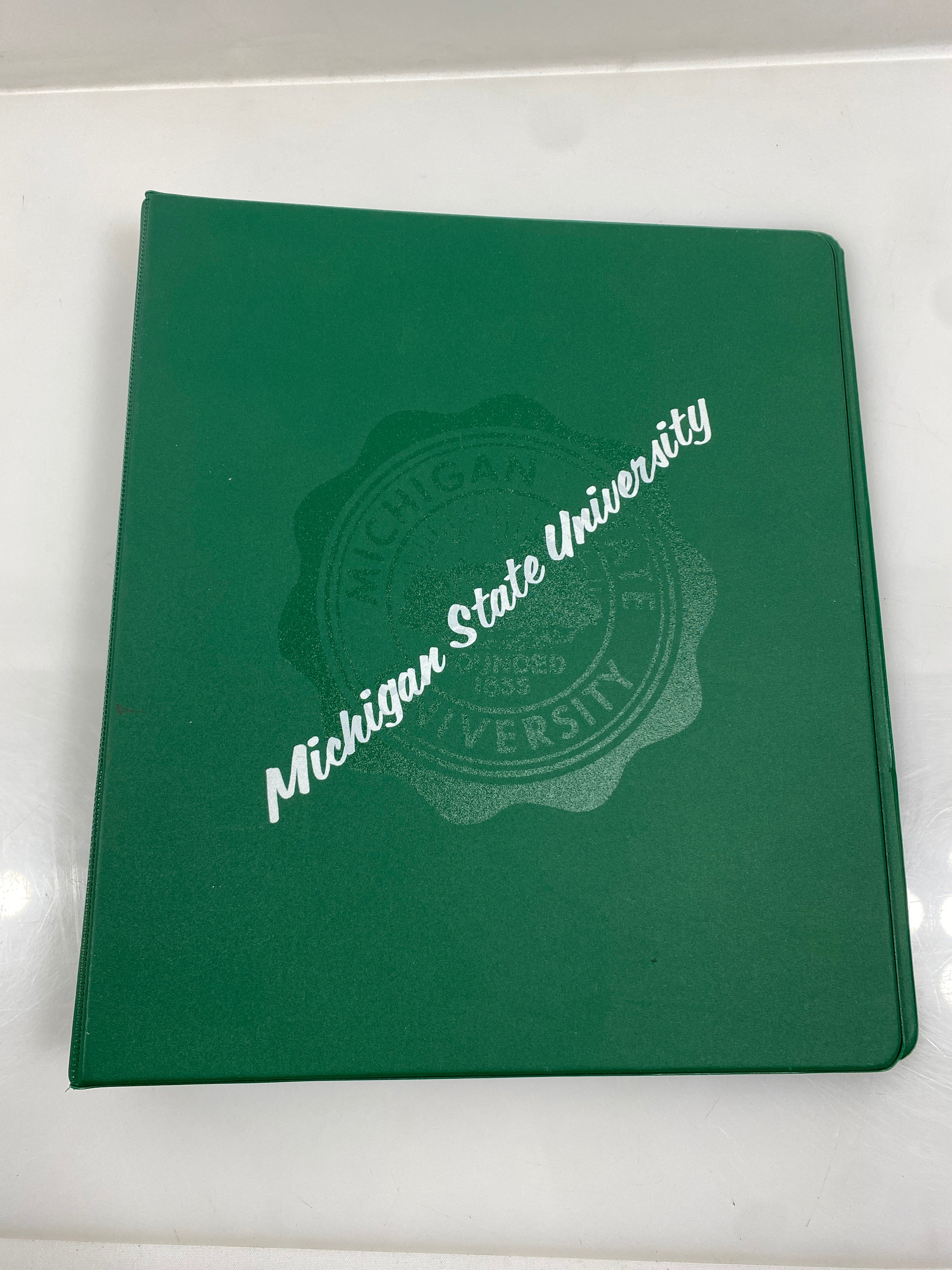 MSU Green 3 Ring Binder with Logo