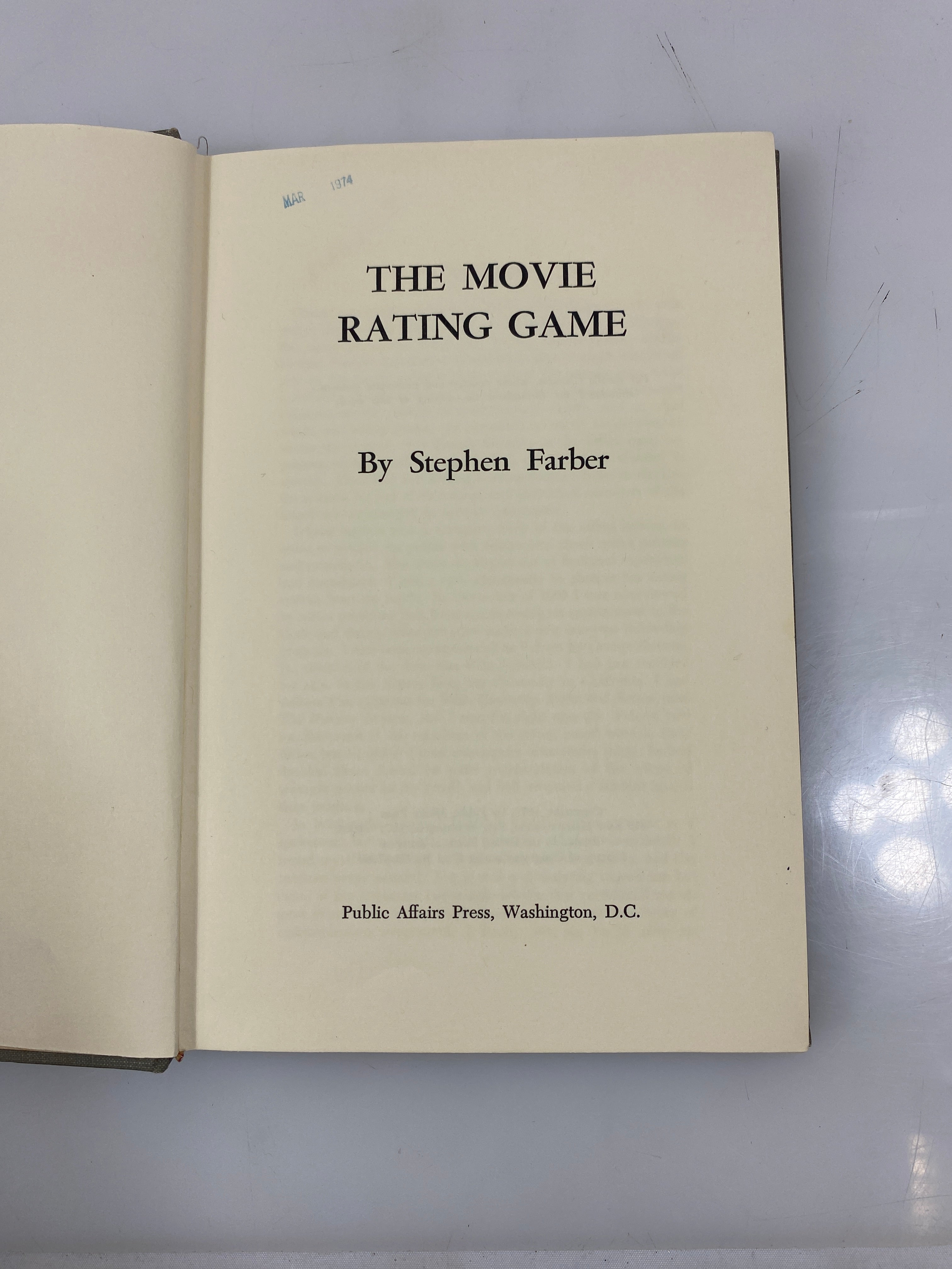 The Movie Rating Game by Farber Ex-library 1972 HC