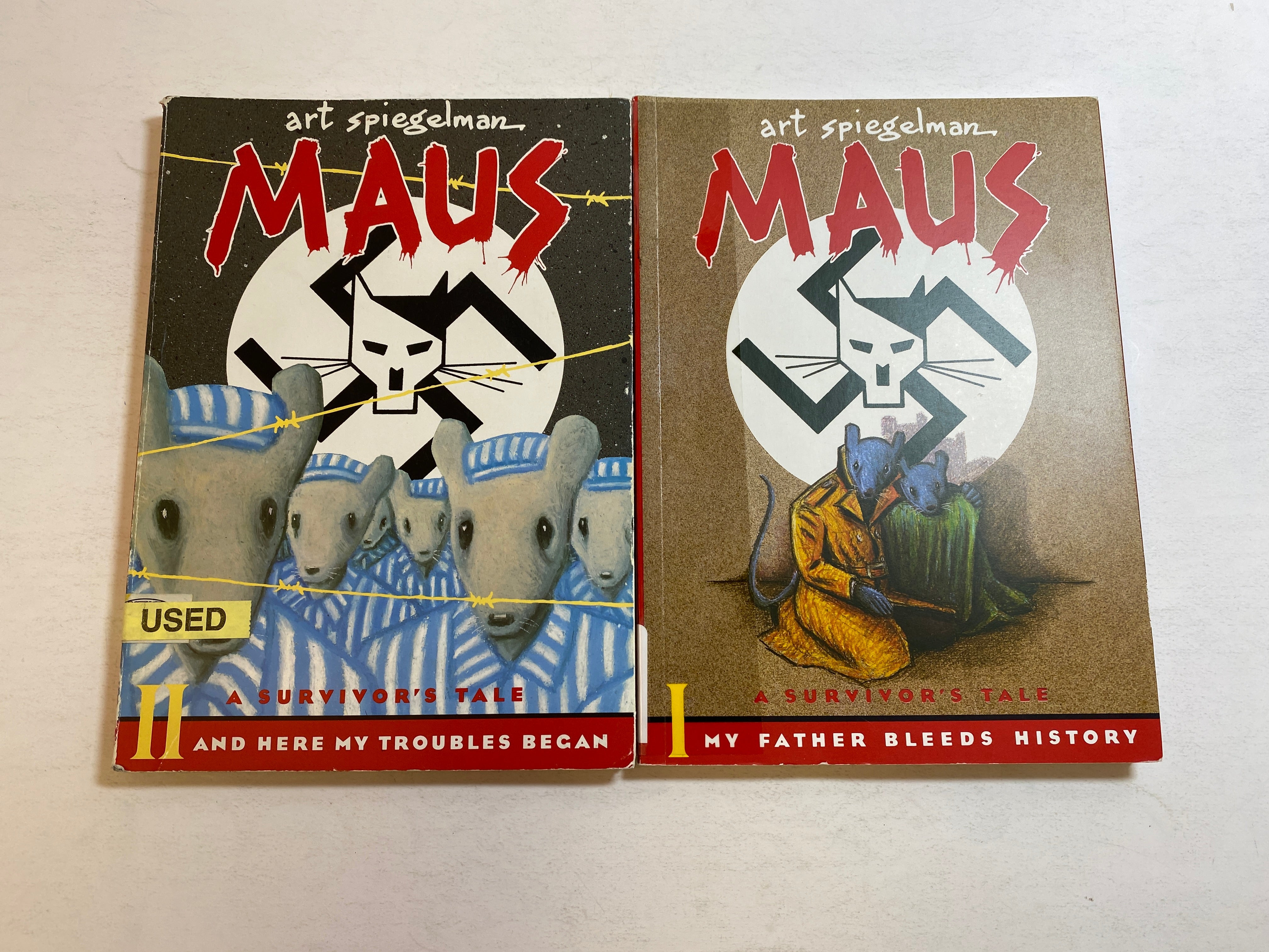 Lot of 2 Maus I and II Spiegelman Graphic Novels 1986-1991