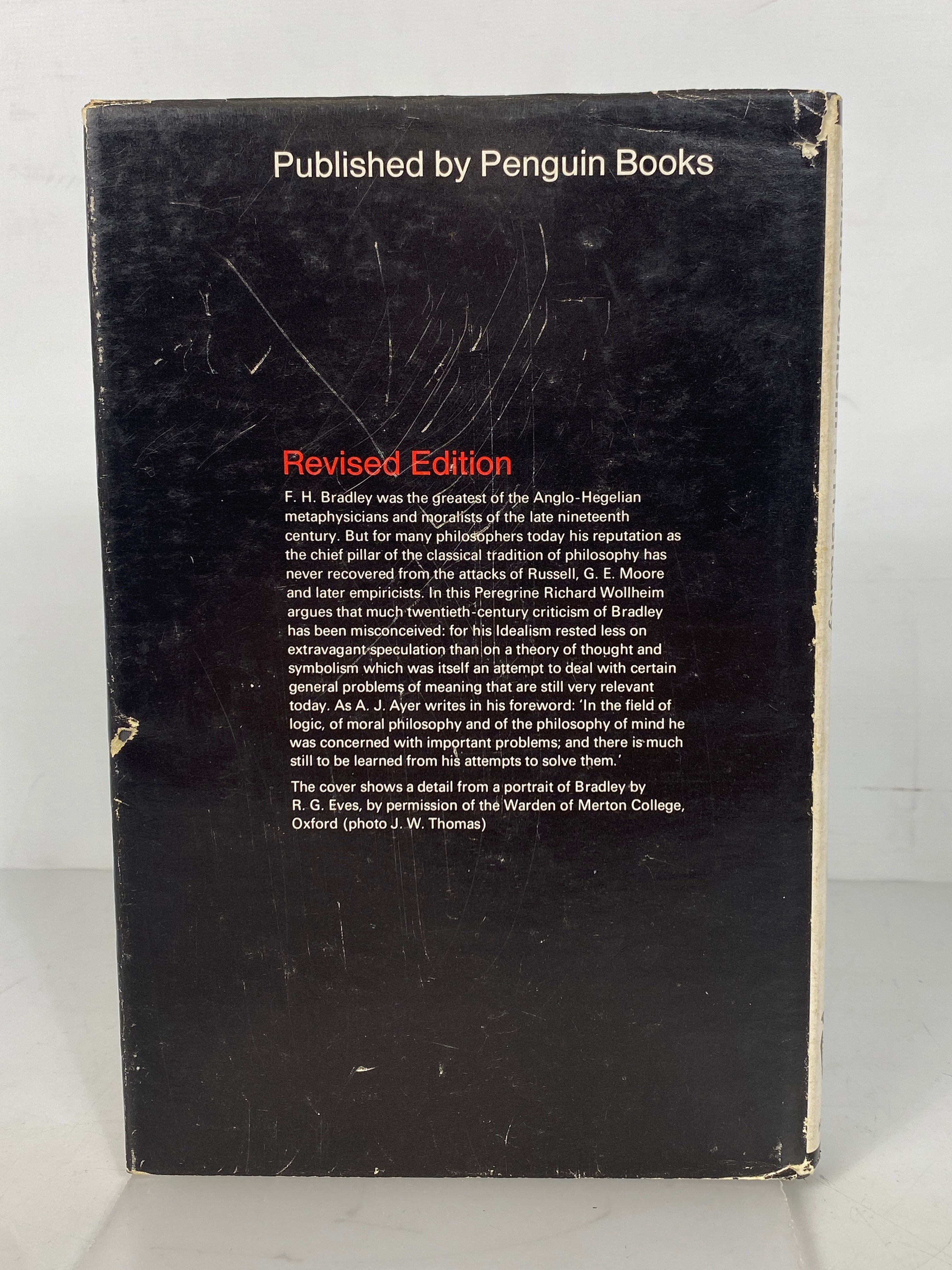 F.H. Bradley by Richard Wollheim 1969 Peregrine Books Vintage HC DJ