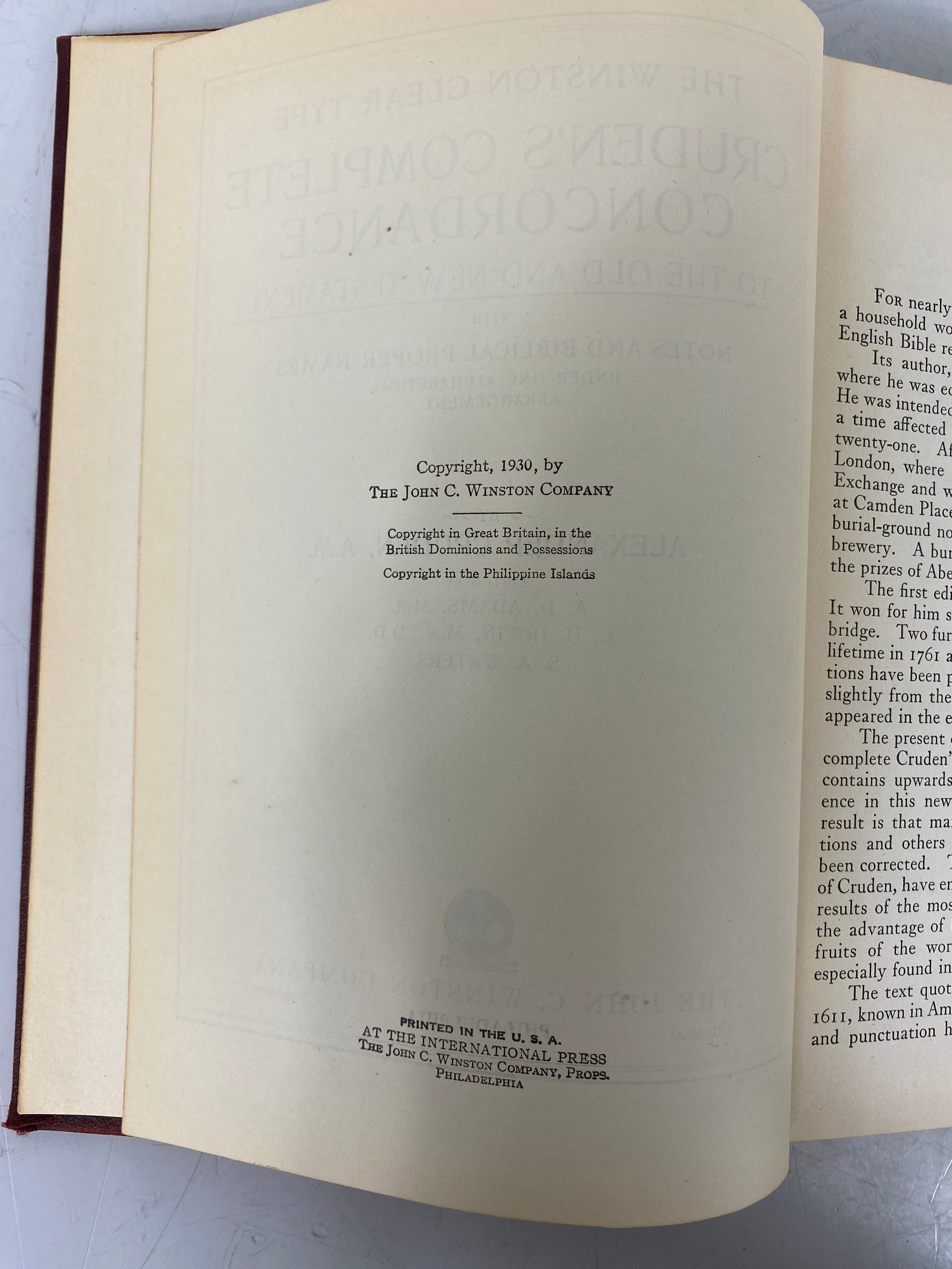 2 Vols: Church Hymns w Tunes/Cruden's Complete Concordance 1903-1930