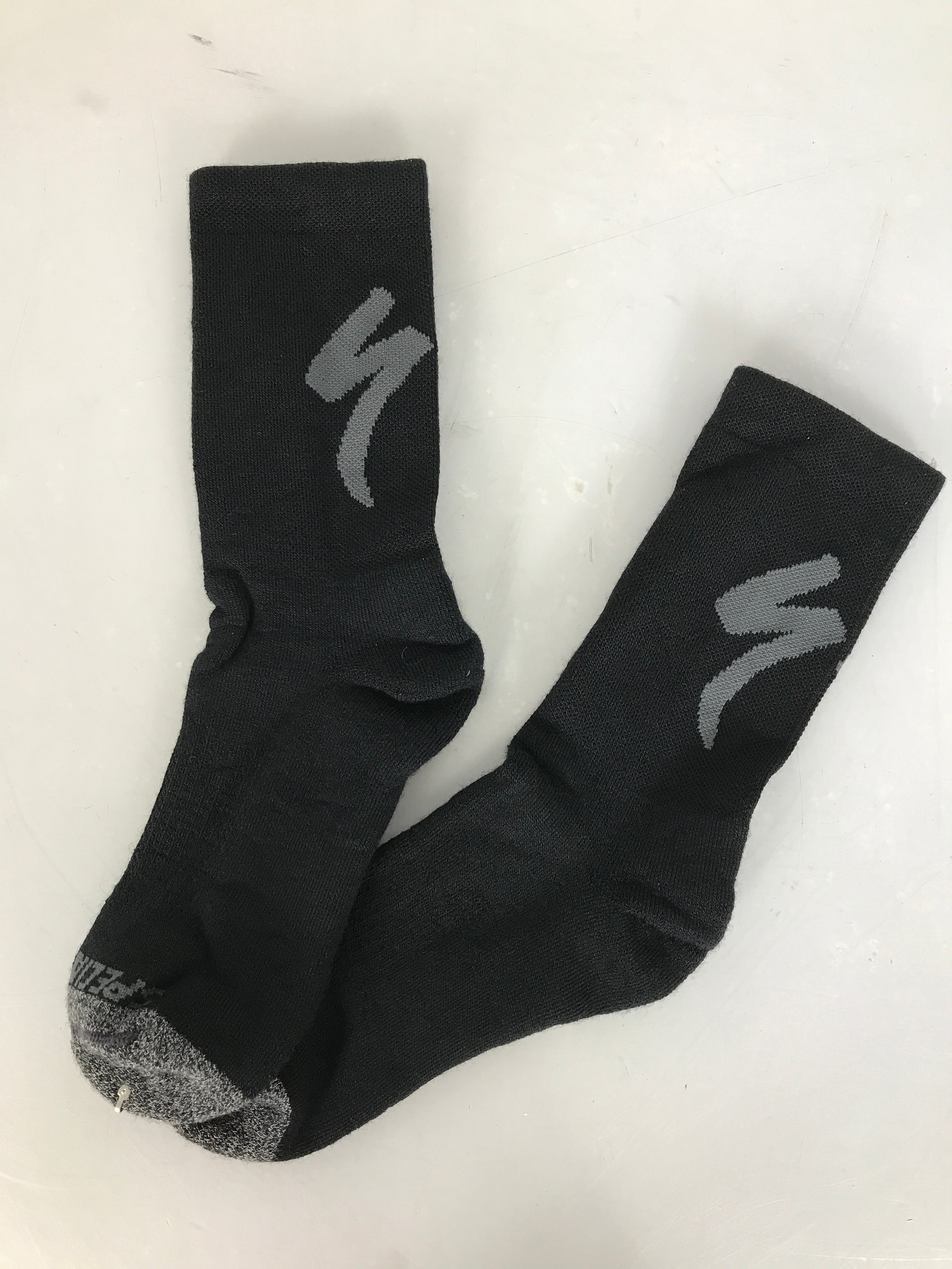 Specialized Deep Winter Merino Tall Black Socks with Logo Unisex Size S NWT