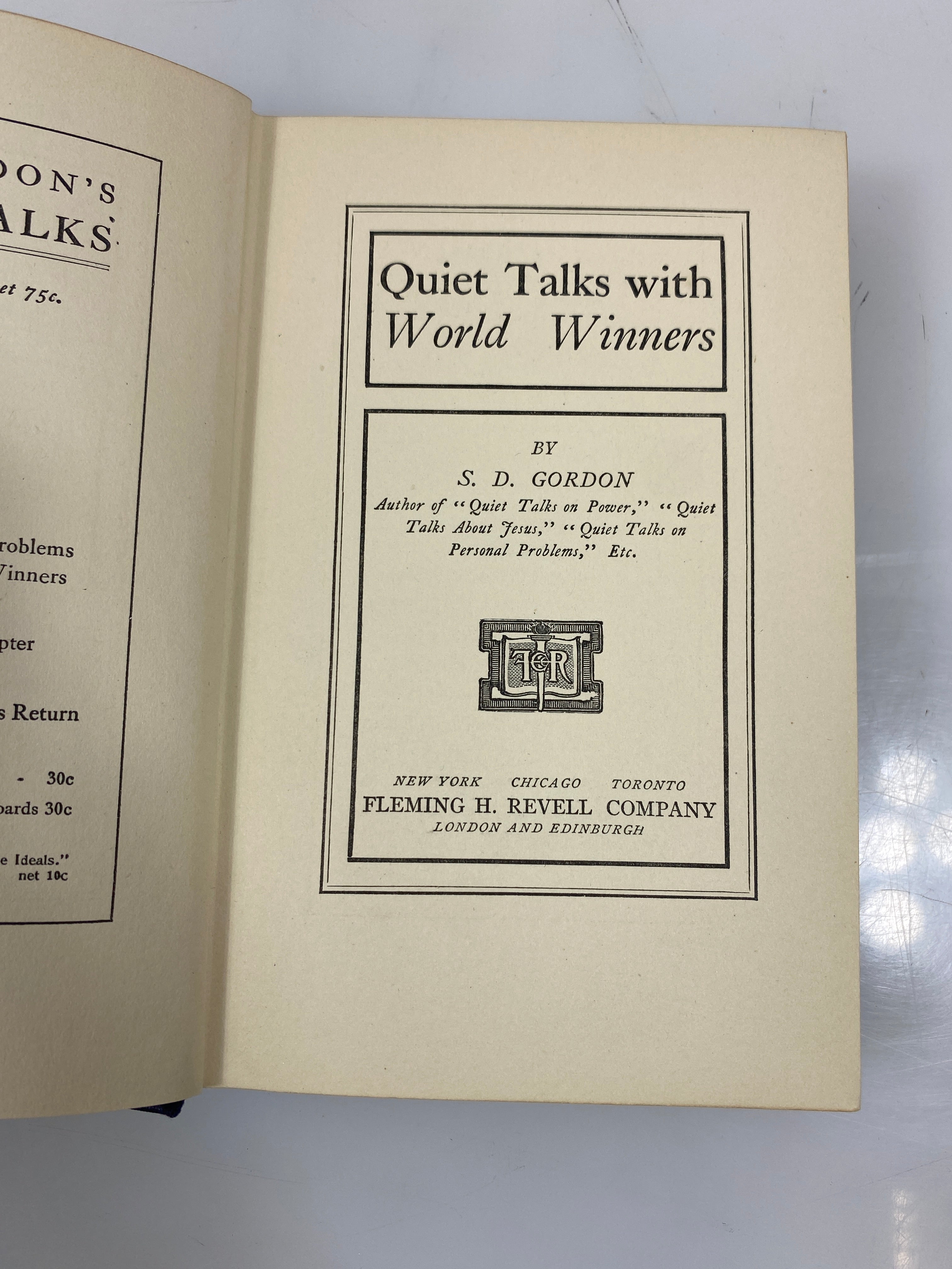 Quiet Talks with World Winners by Gordon 1908 HC