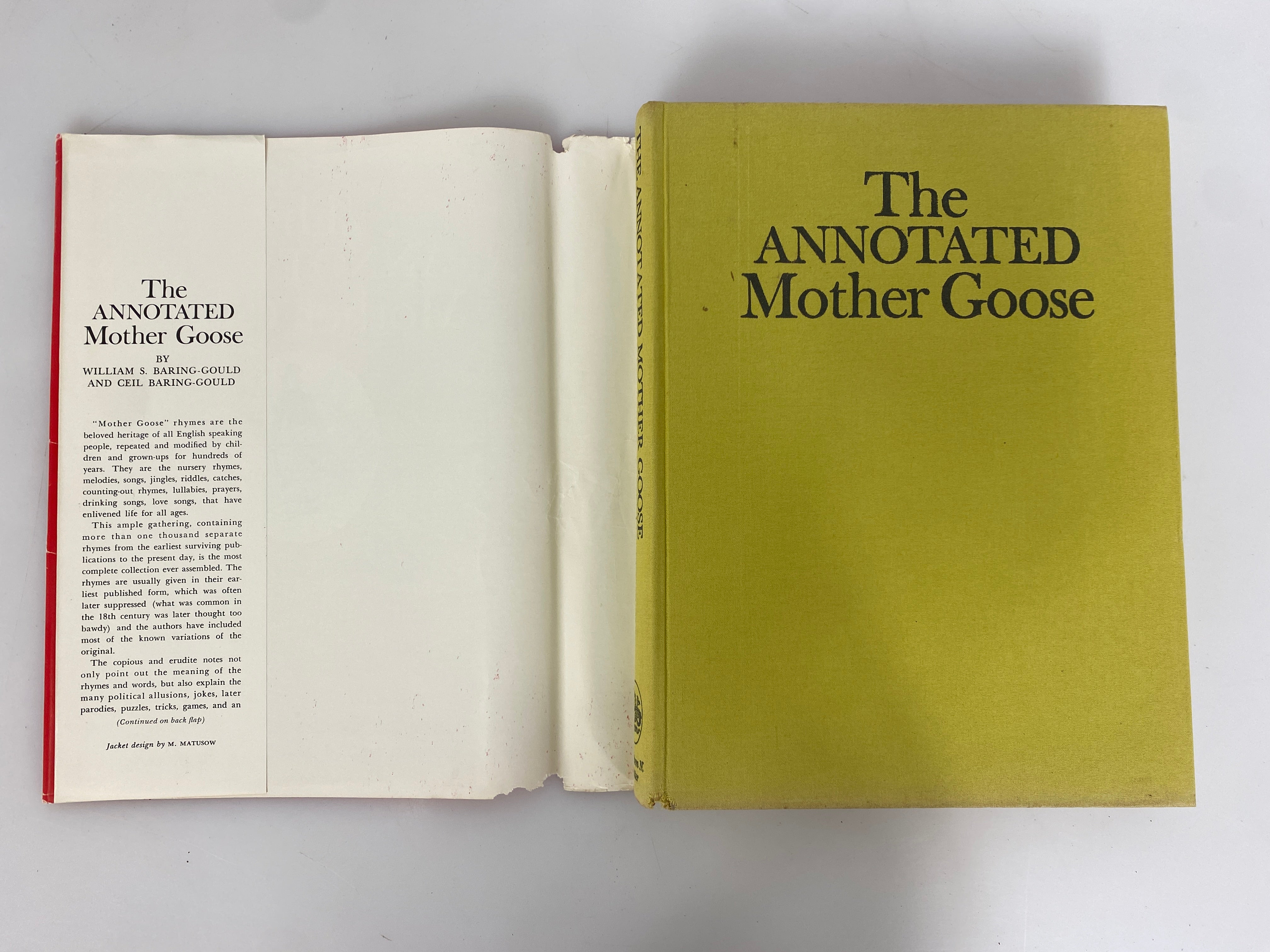 The Annotated Mother Goose Baring-Gould 1962 1st Ed. HCDJ