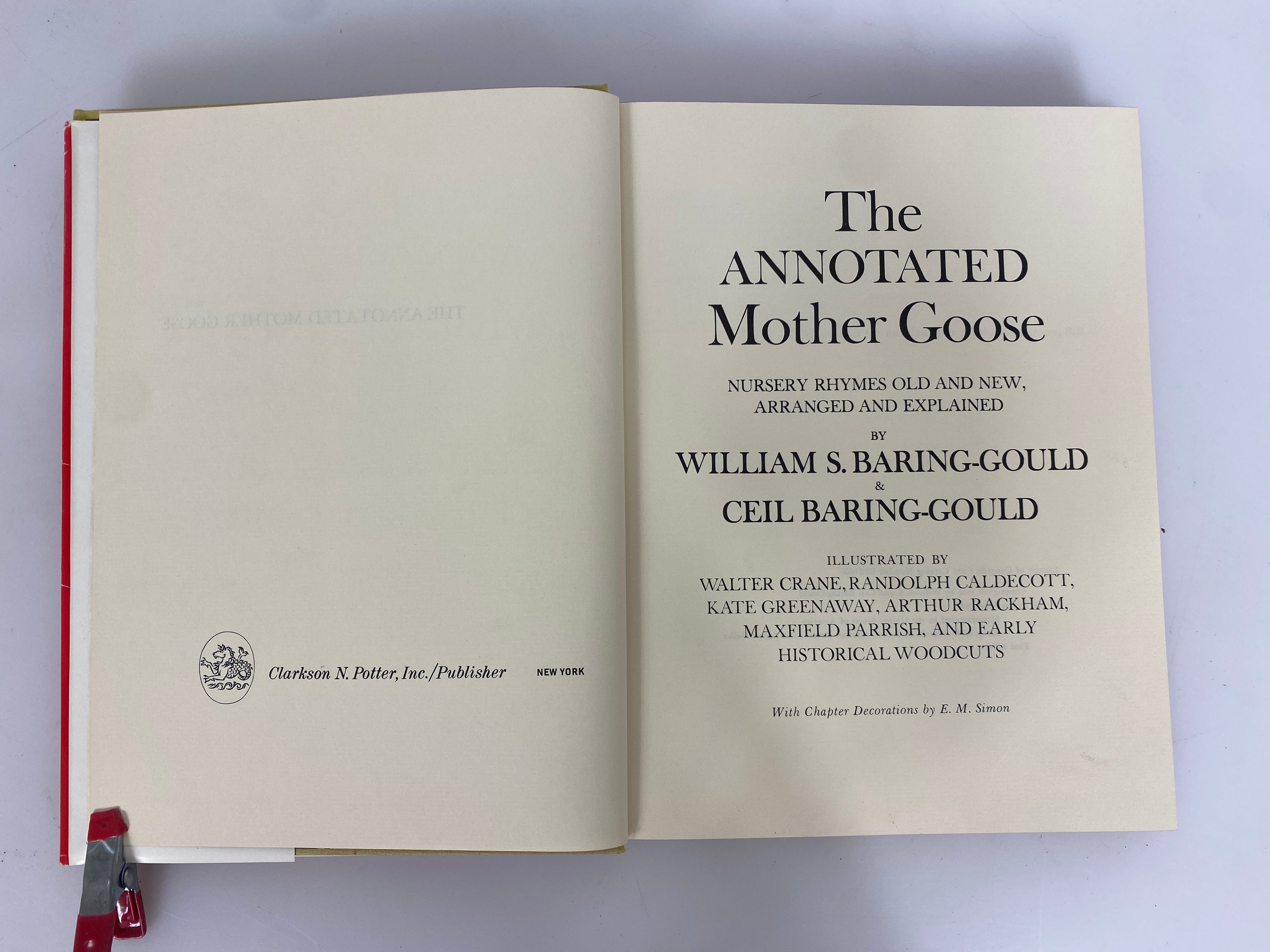 The Annotated Mother Goose Baring-Gould 1962 1st Ed. HCDJ