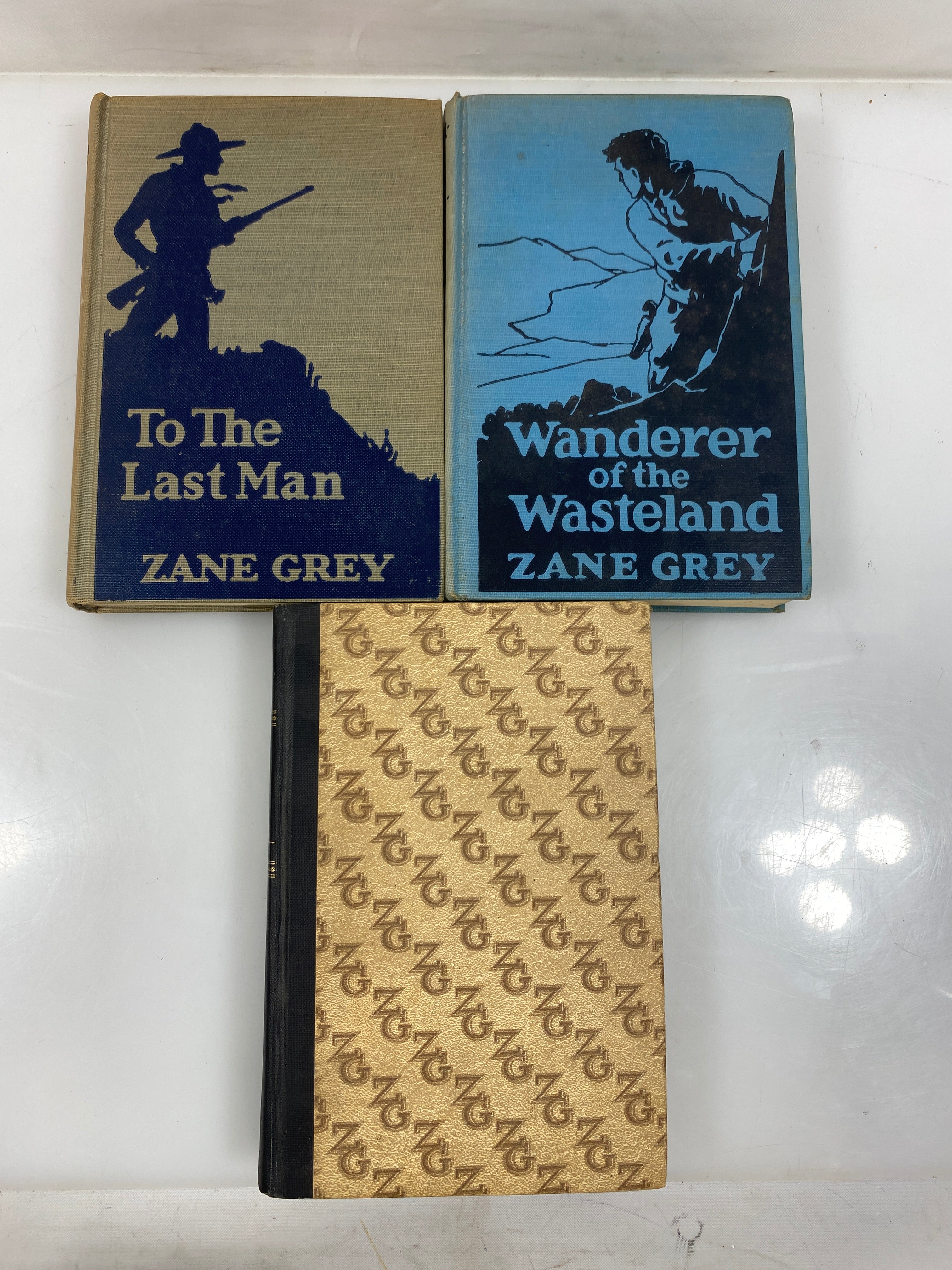 Set of 3 Zane Grey Hardcovers To the Last Man/Wanderer/Forlorn River 1920s HC